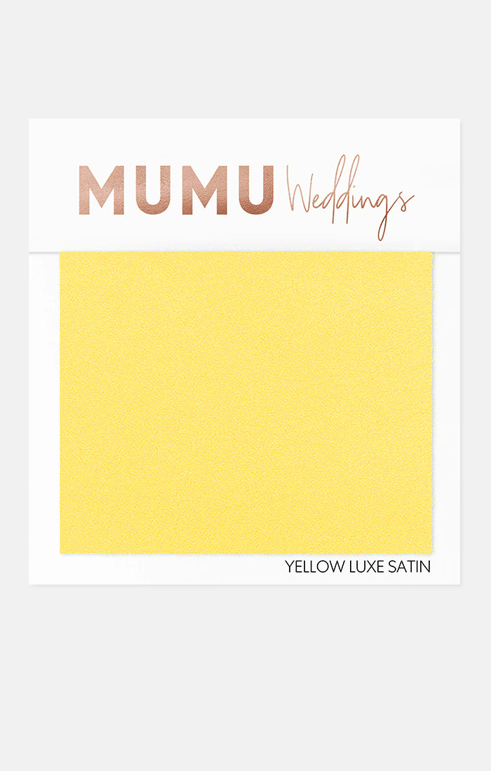 Yellow Luxe Satin Bridesmaid Fabric Swatch | Mumu Wedding