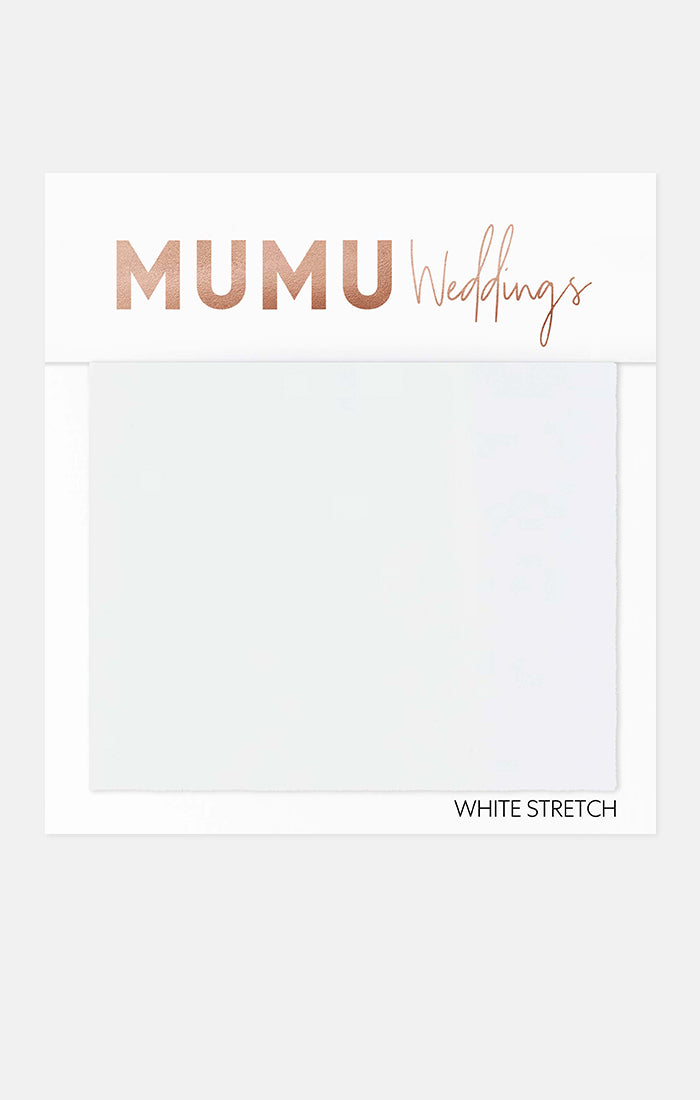 Bridesmaid Fabric Swatch in White Stretch | Mumu Wedding