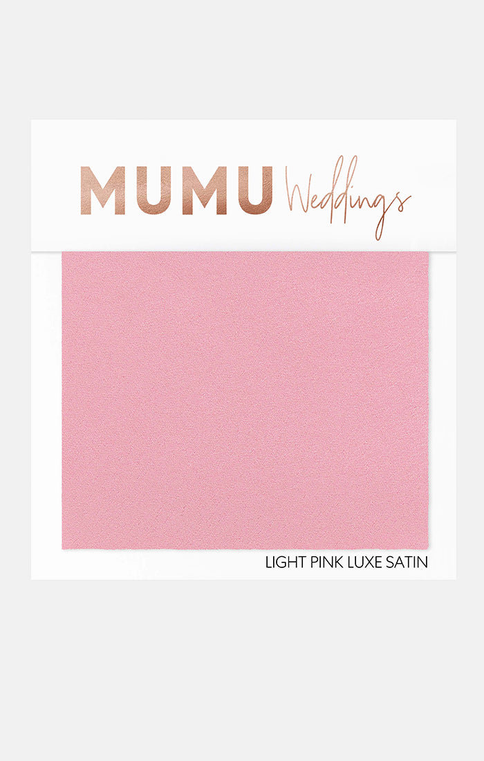 Light Pink Luxe Satin Bridesmaid Fabric Swatch | Mumu Wedding
