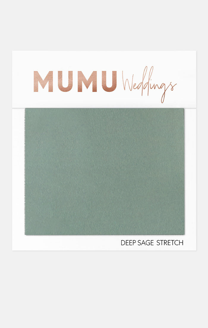 Deep Sage Stretch Bridesmaid Fabric Swatch | Mumu Wedding