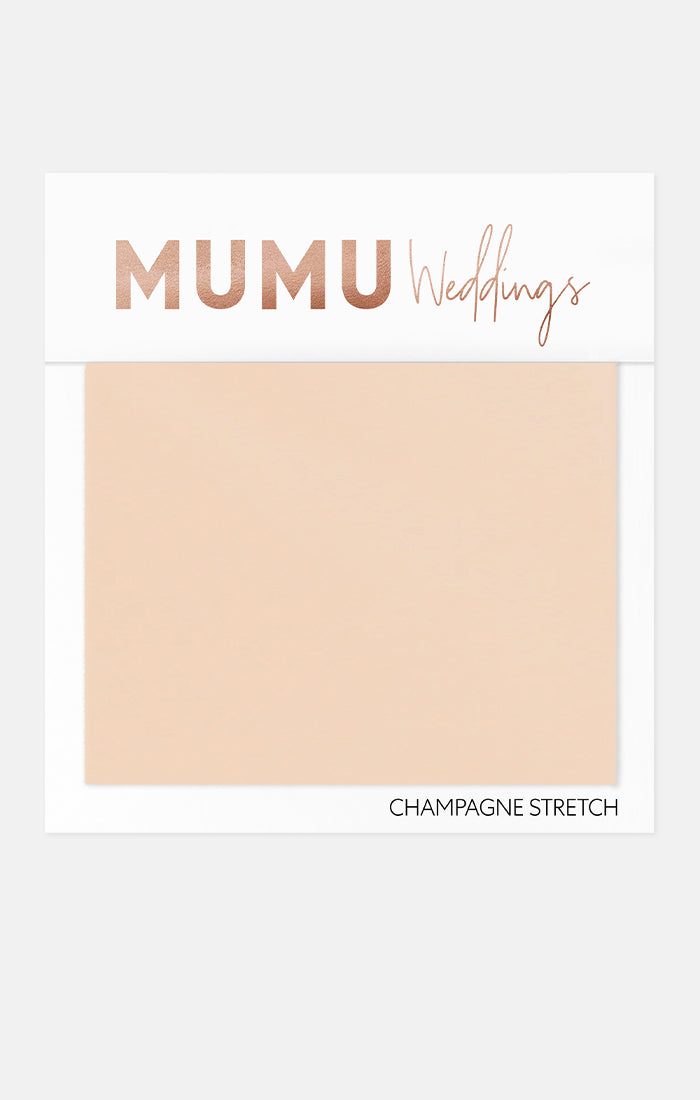 Champagne Stretch Bridesmaid Fabric Swatch | Mumu Wedding