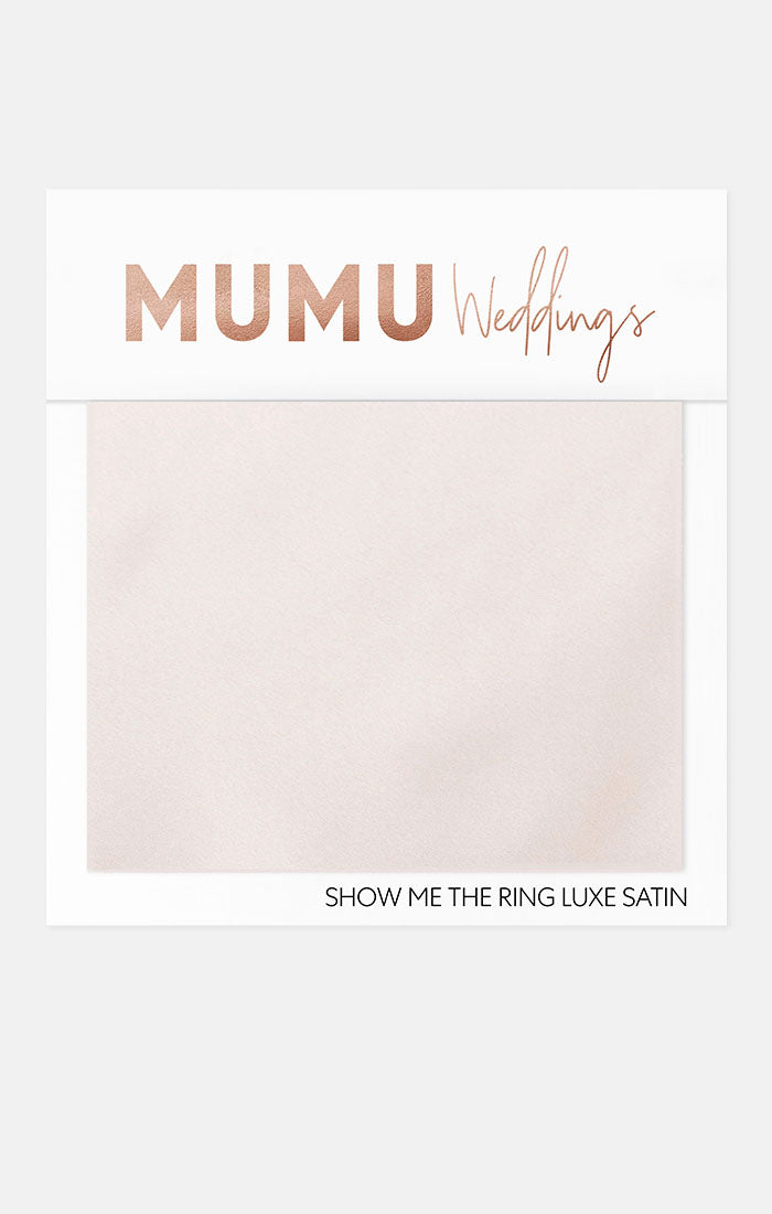 Bridesmaid Fabric Swatch for Wedding Color Matching | Show Me The Ring Luxe Satin