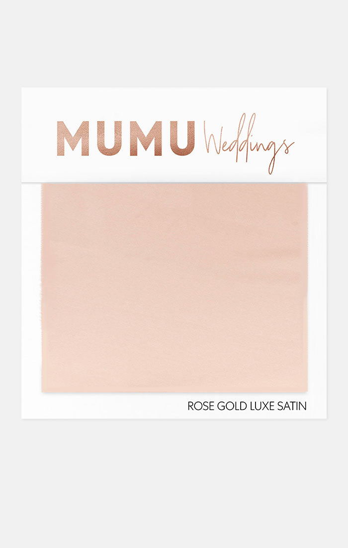 Rose Gold Luxe Satin Bridesmaid Fabric Swatch | Mumu Wedding