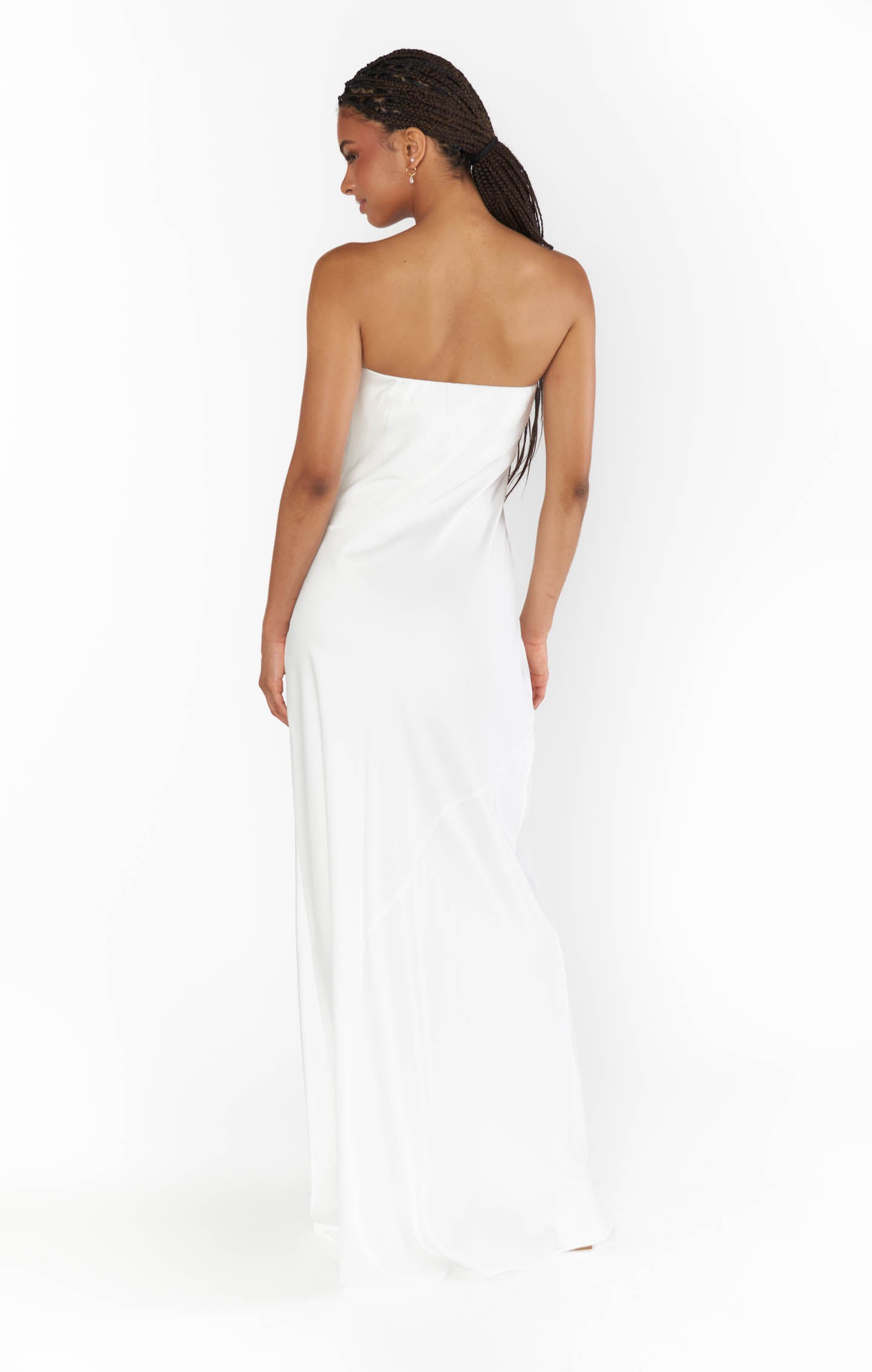 Strapless Satin Maxi Dress for Bridal Events | Taylor Tube Ivory