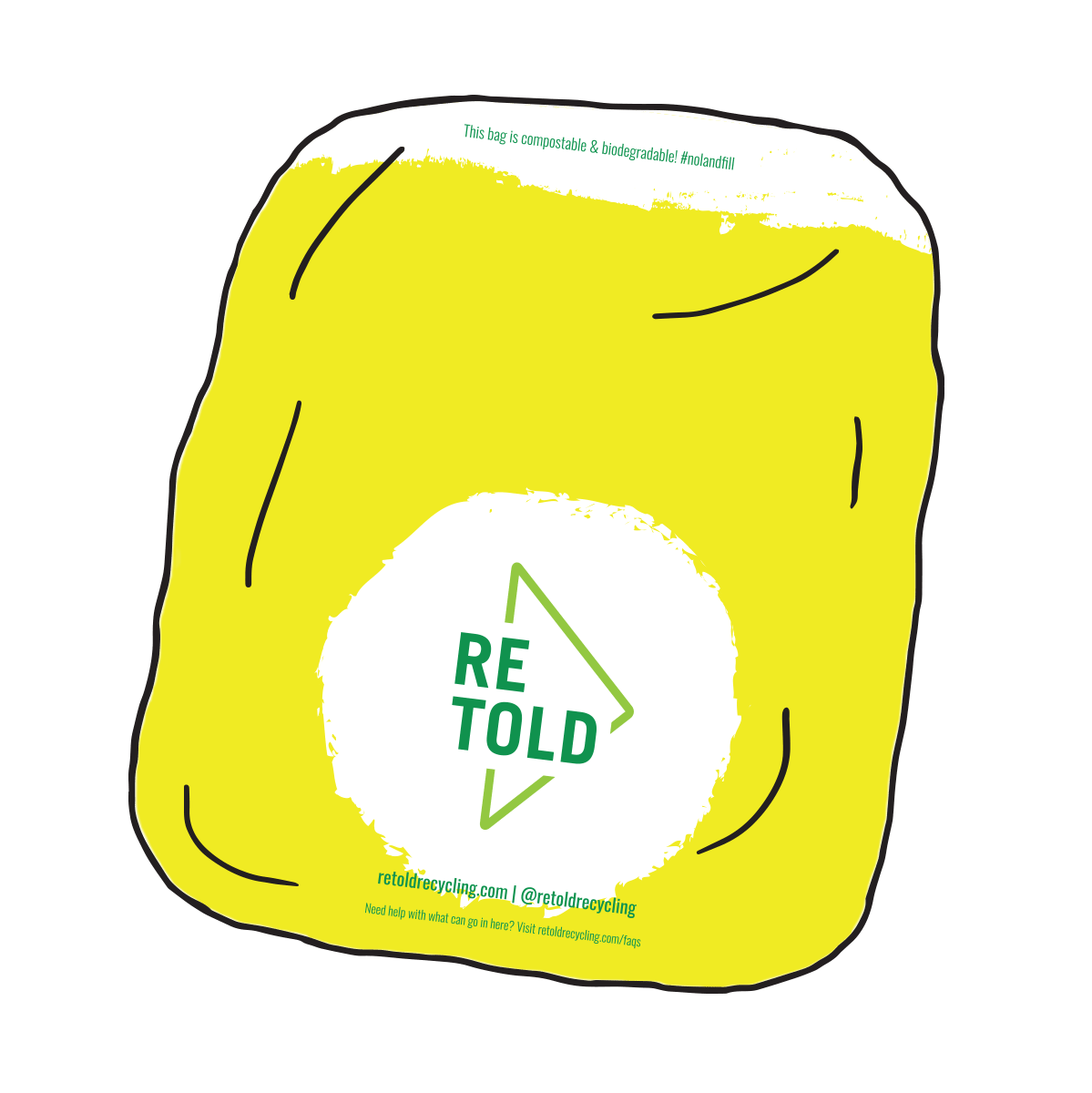 Eco-Friendly Textile Recycling Bag with Pre-Paid Label | Retold Solo Bag