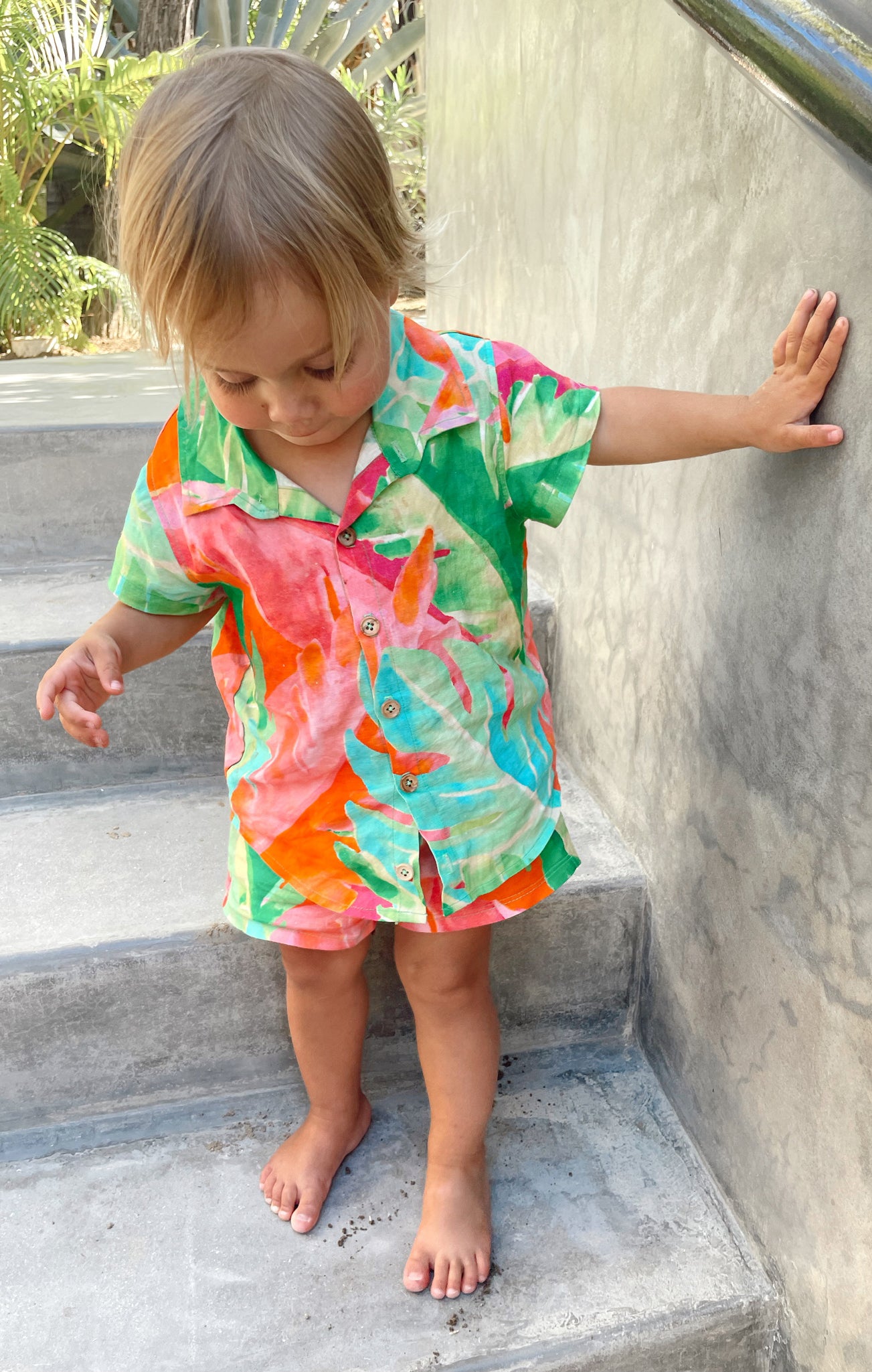 Tropics Palm Button-Up Shirt for Babies & Toddlers | Unisex