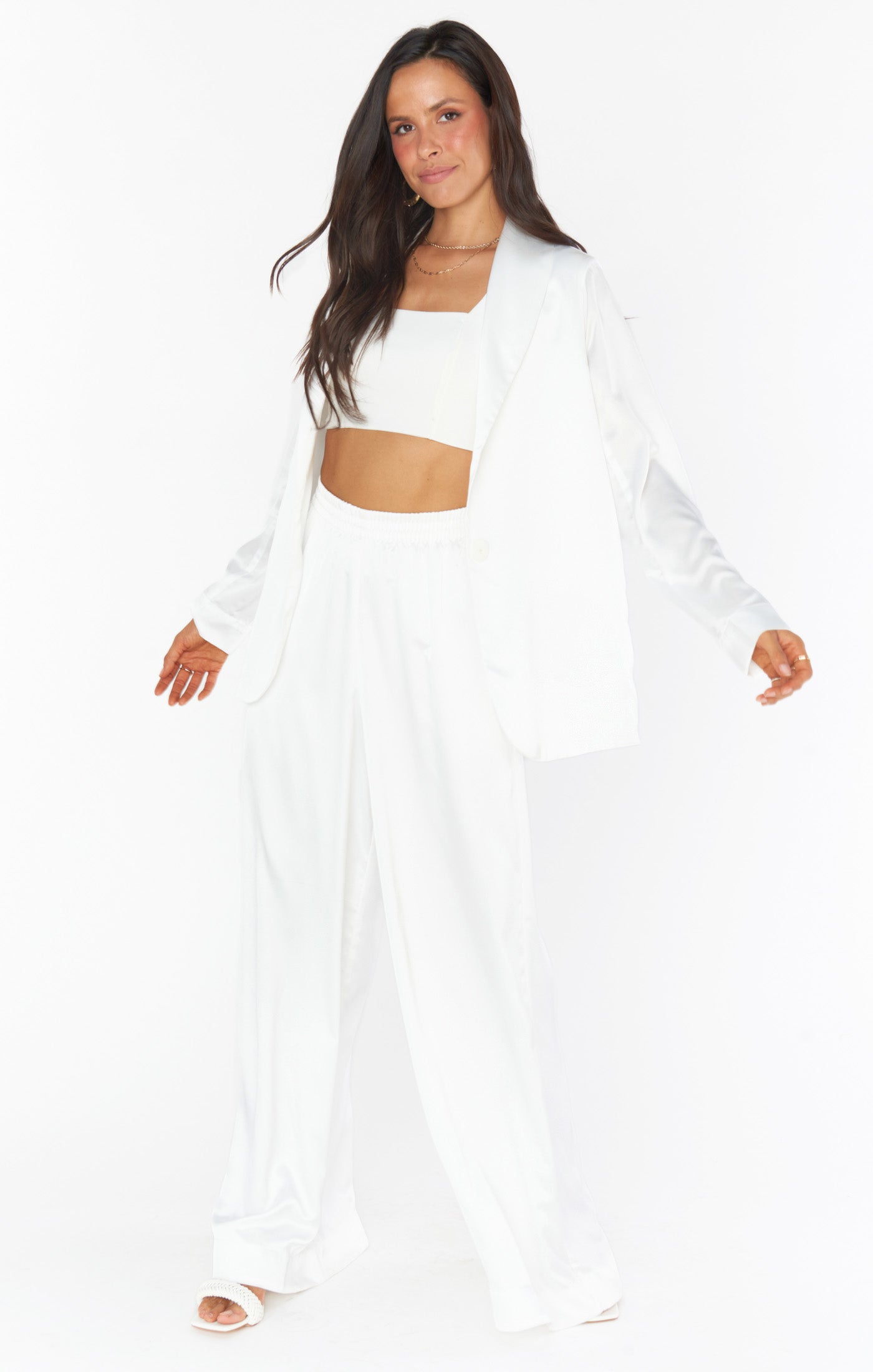 White Stretch Crop Top for Women | Ansley