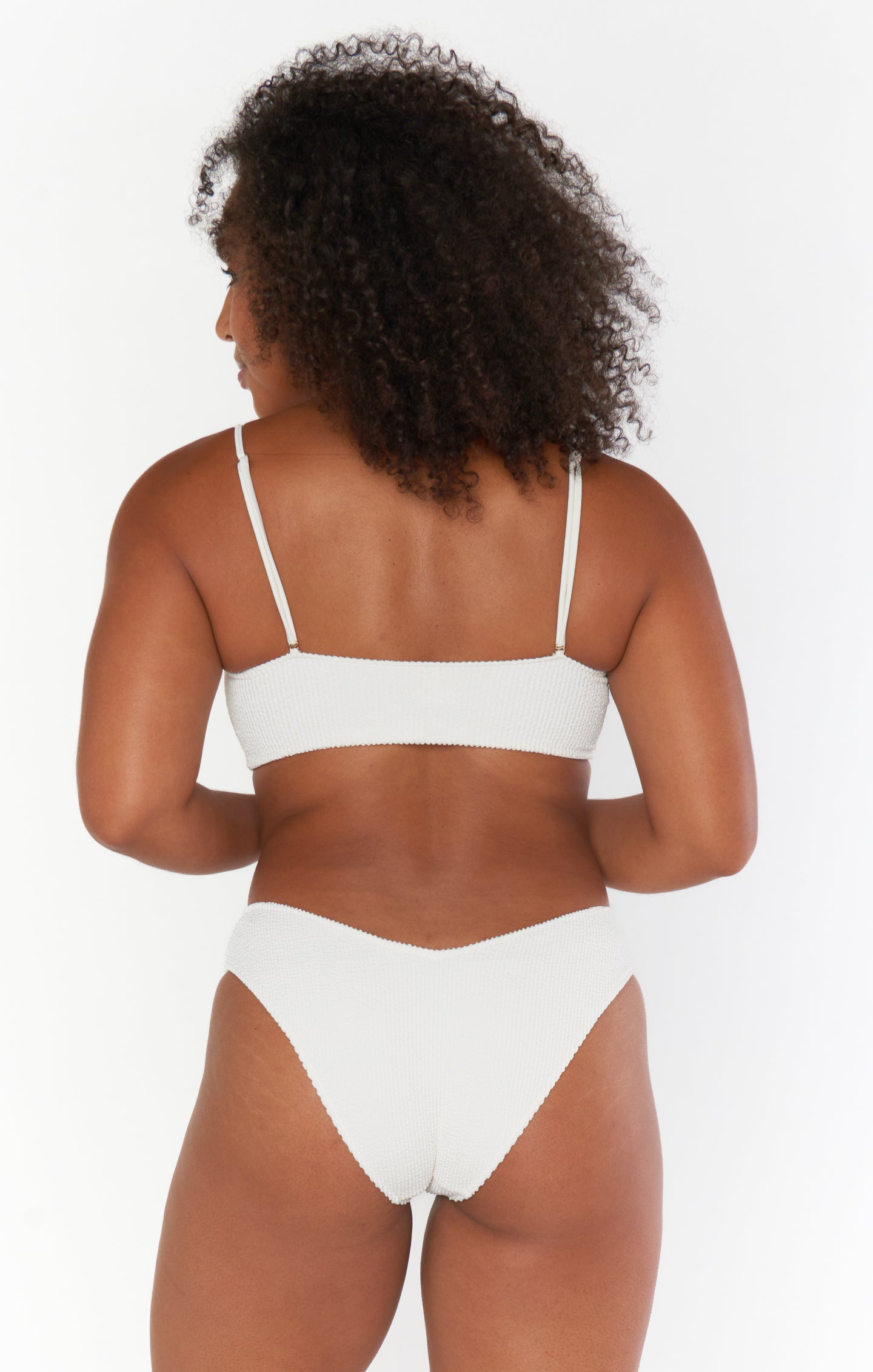 Scrunch Bikini Bottom in Ivory | Silvana Minimal Coverage