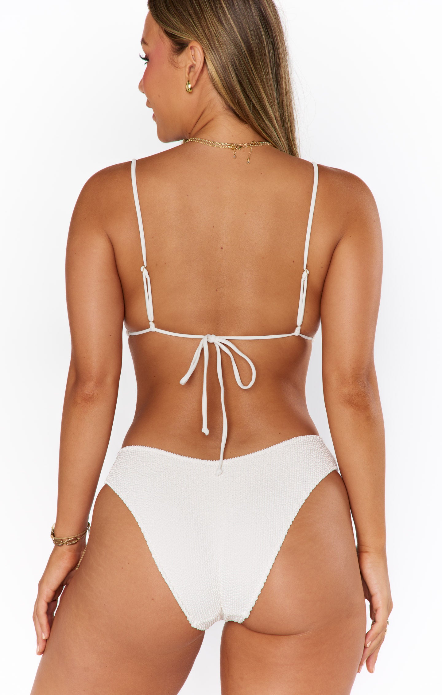 Scrunch Bikini Bottom in Ivory | Silvana Minimal Coverage