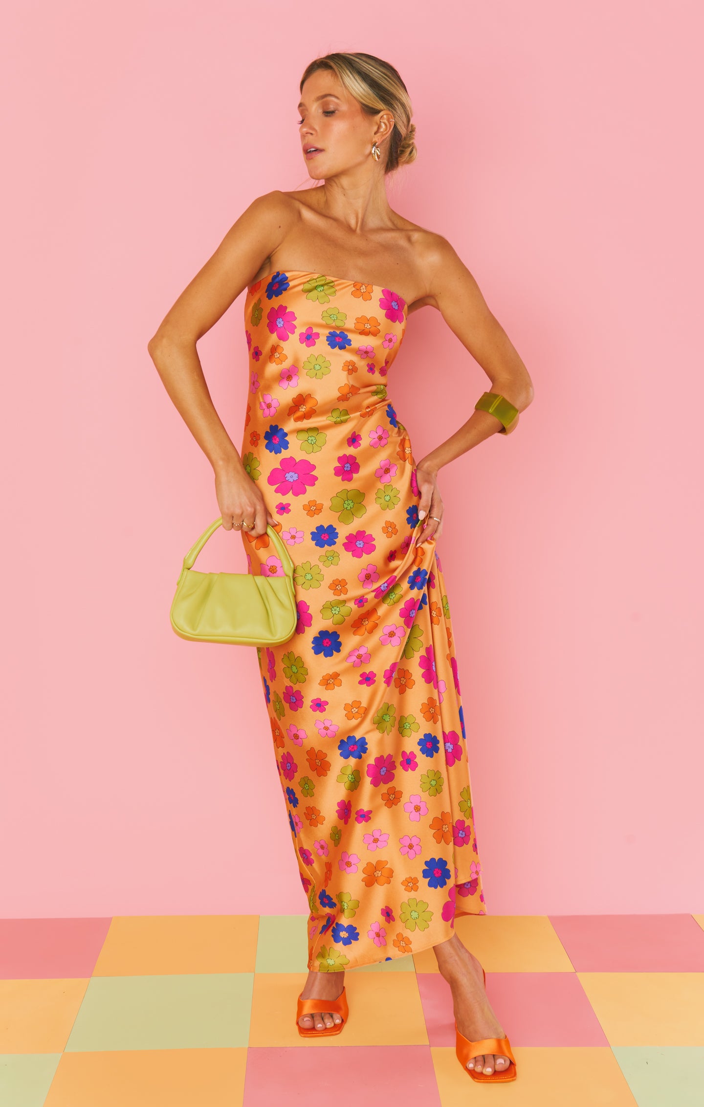 Strapless Floral Maxi Dress for Events | Taylor Tube Poppin Poppy