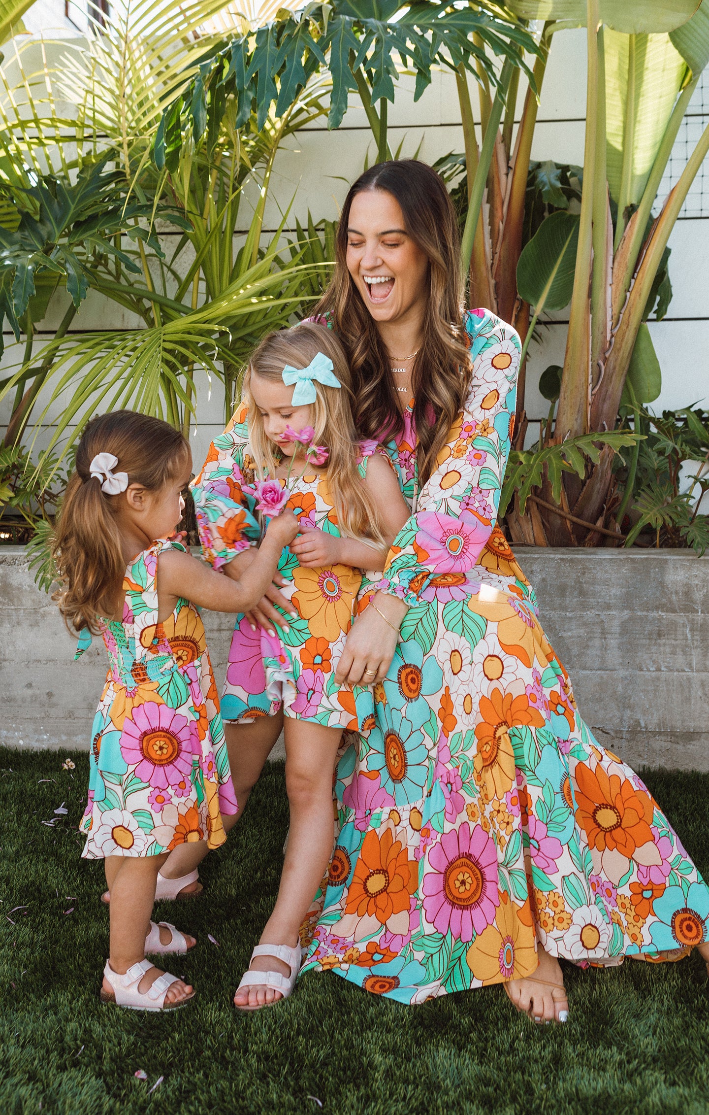 Floral Tiered Maxi Dress with V-Neck & Ties | Birdie