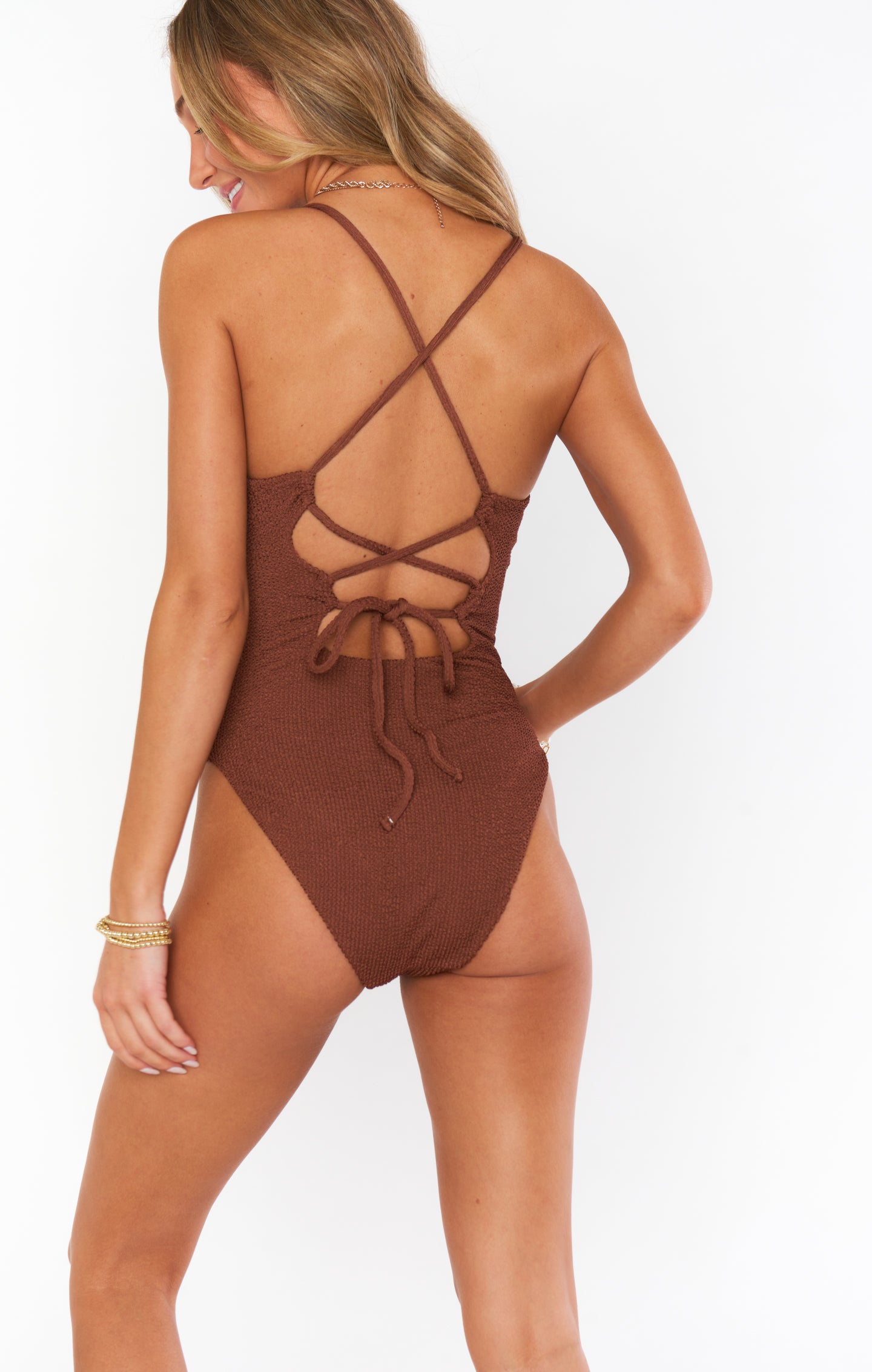 Chocolate Scrunch One Piece Swimsuit | Positano