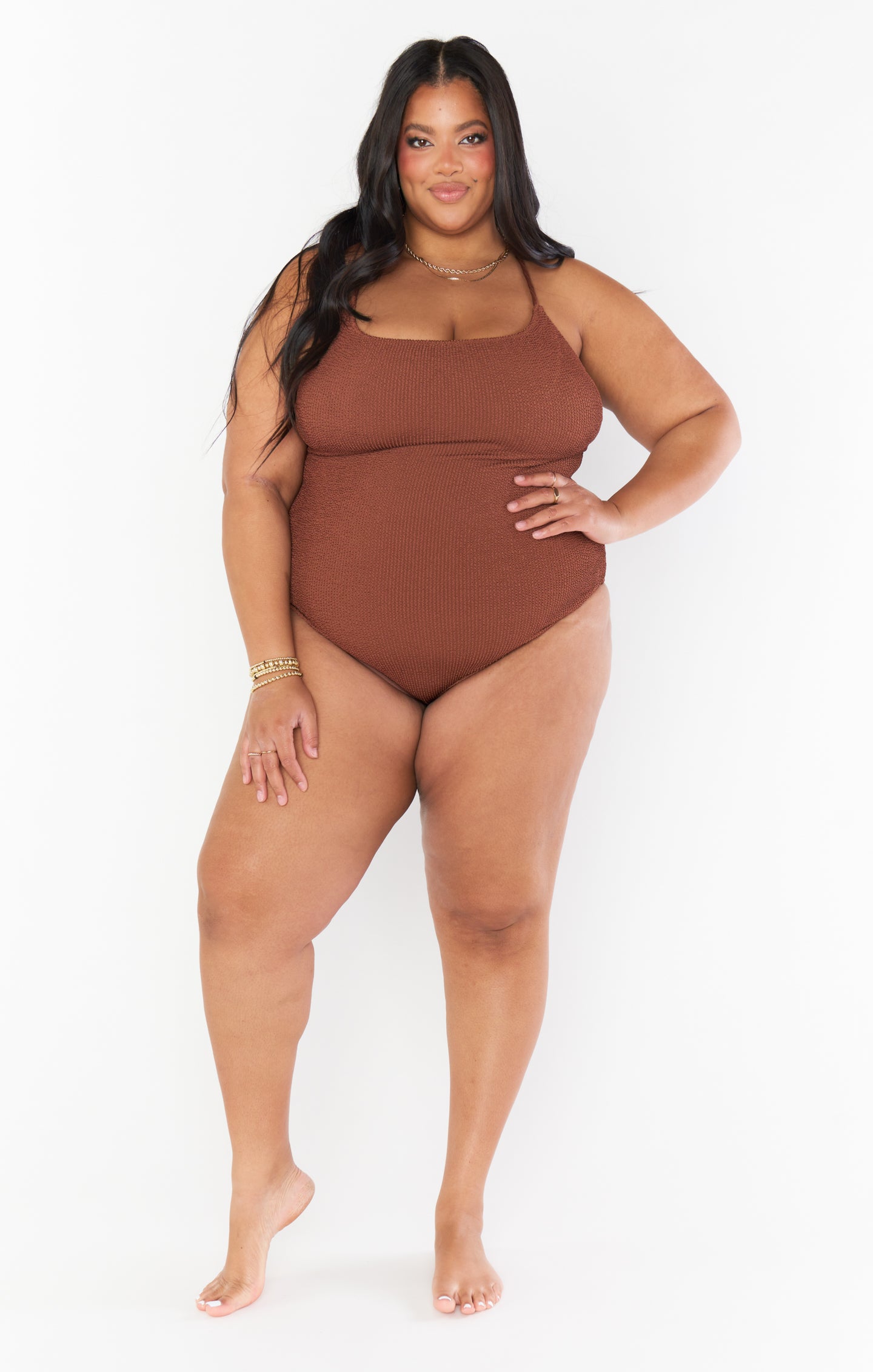 Chocolate Scrunch One Piece Swimsuit | Positano