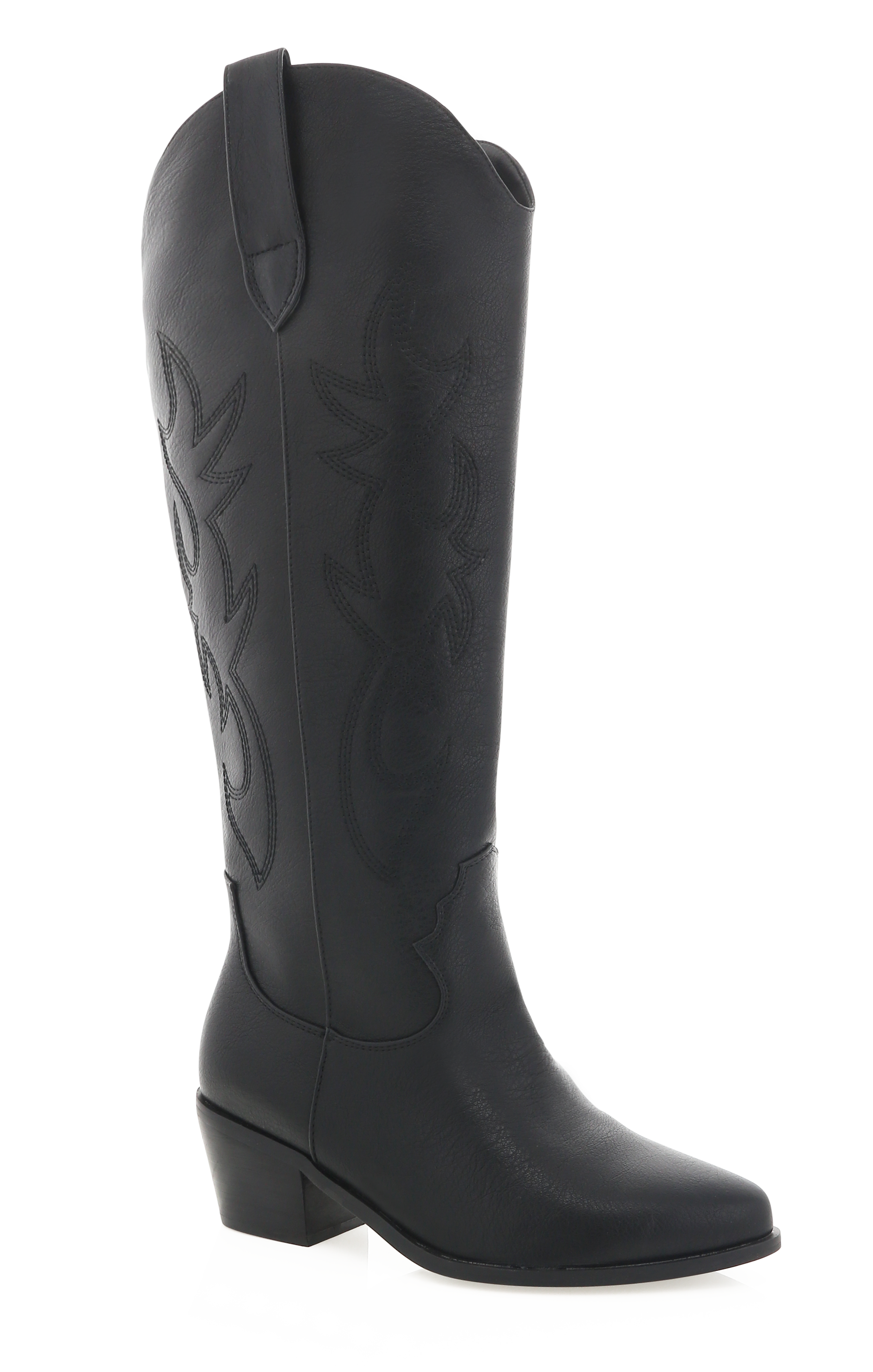 Extra Wide Calf Cowboy Boots for Women | Billini Urson Black