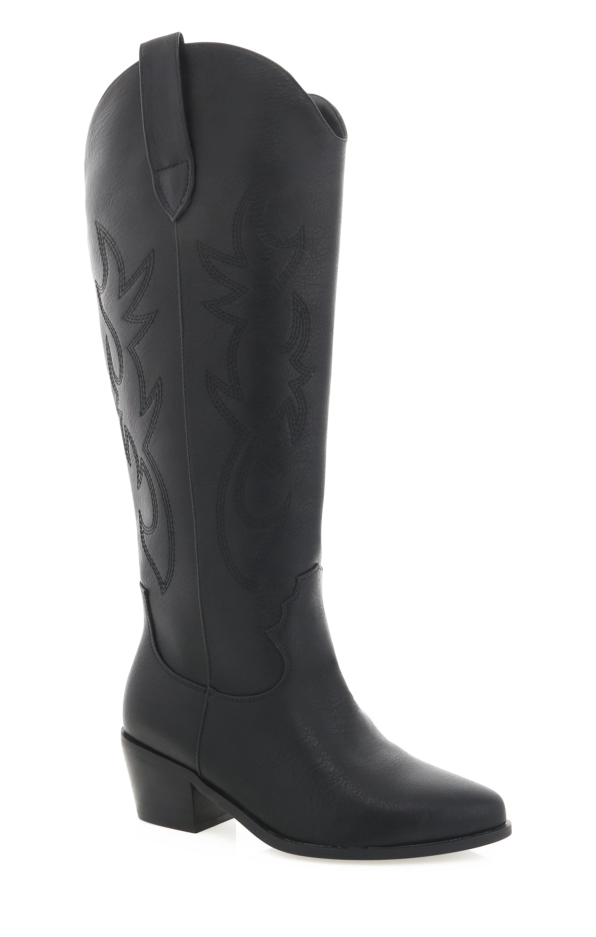 Extra Wide Calf Cowboy Boots for Women | Billini Urson Black