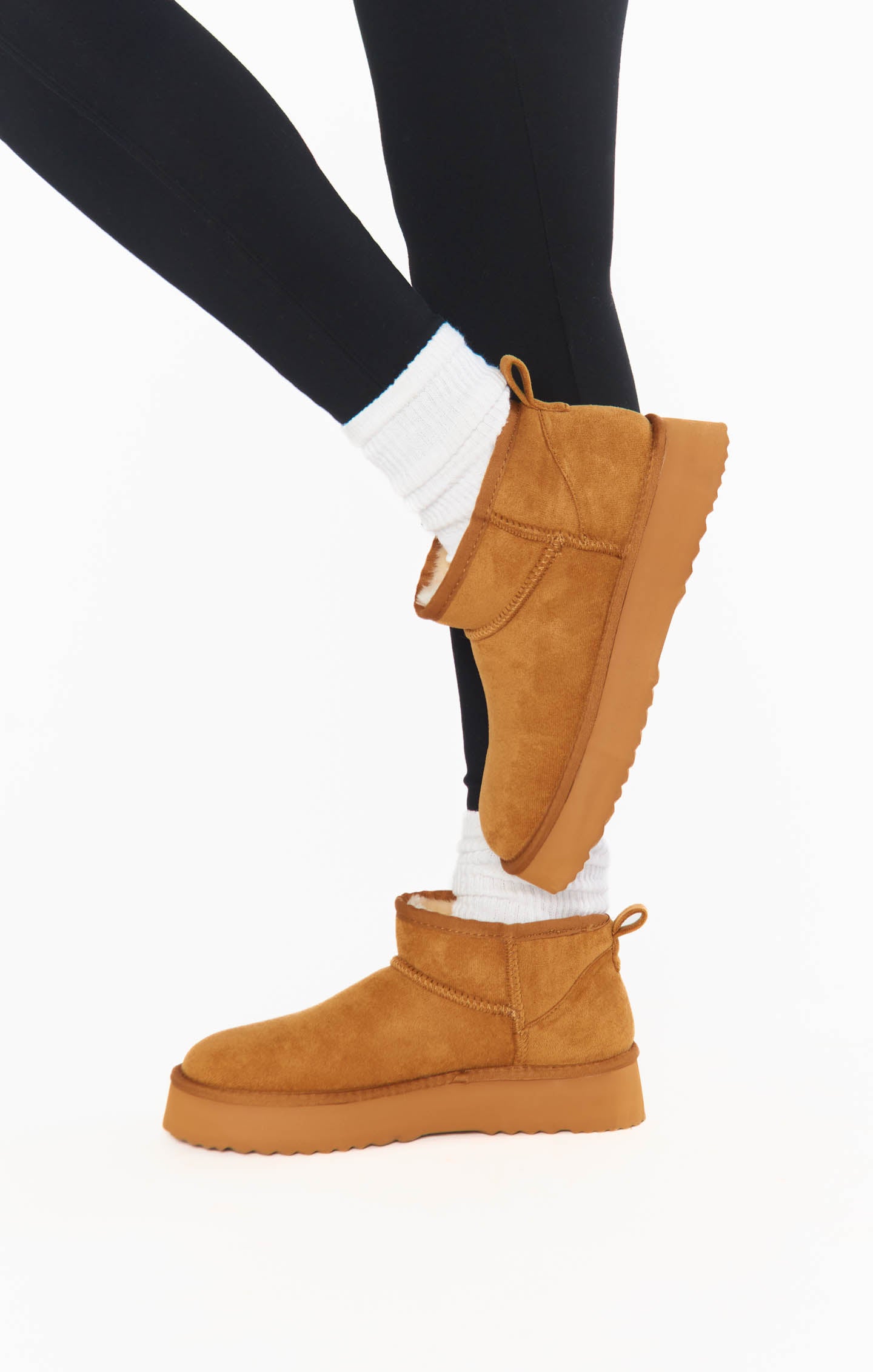 Fur-Lined Platform Booties in Chestnut | Matisse Breckenridge