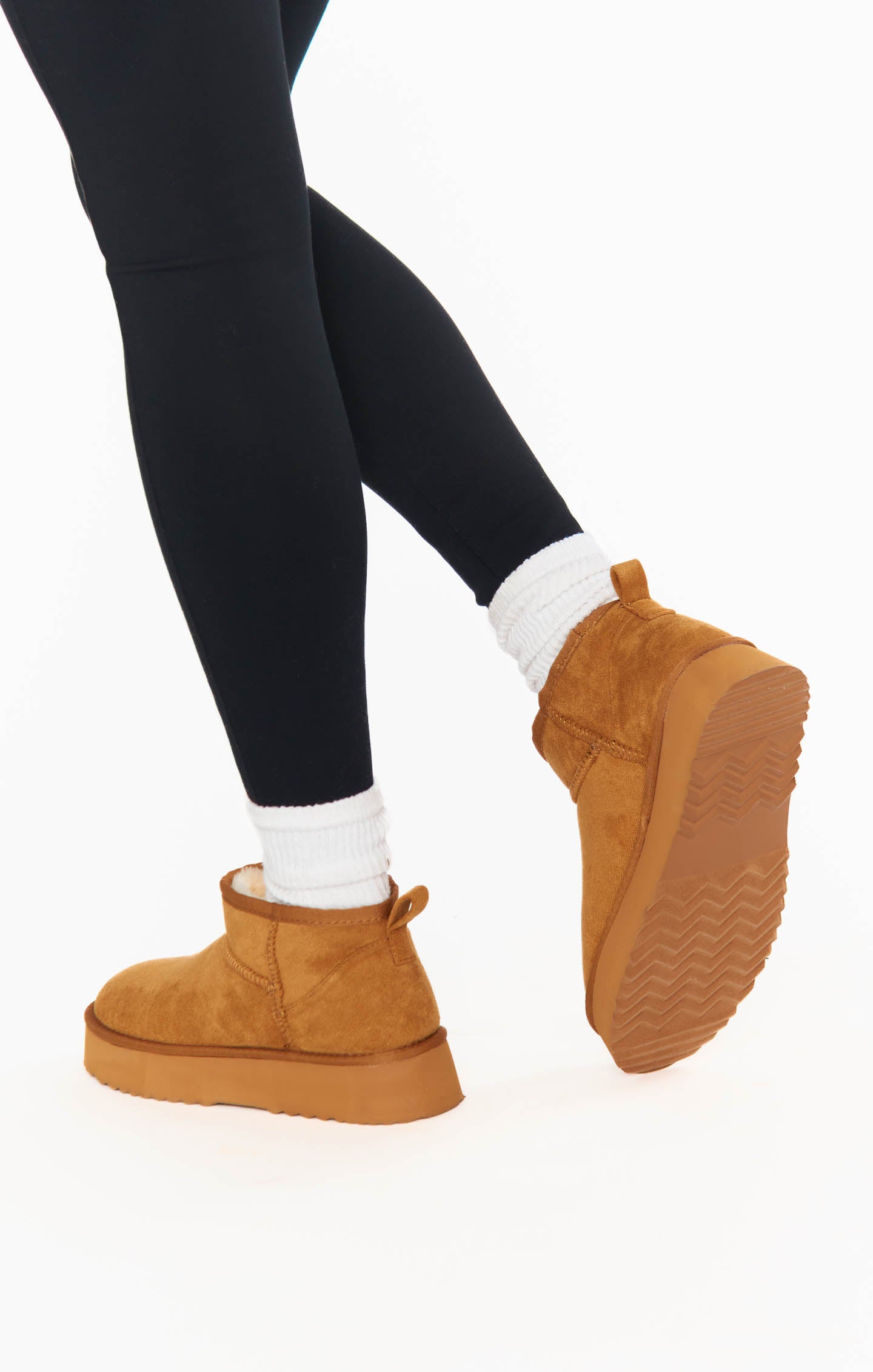 Fur-Lined Platform Booties in Chestnut | Matisse Breckenridge