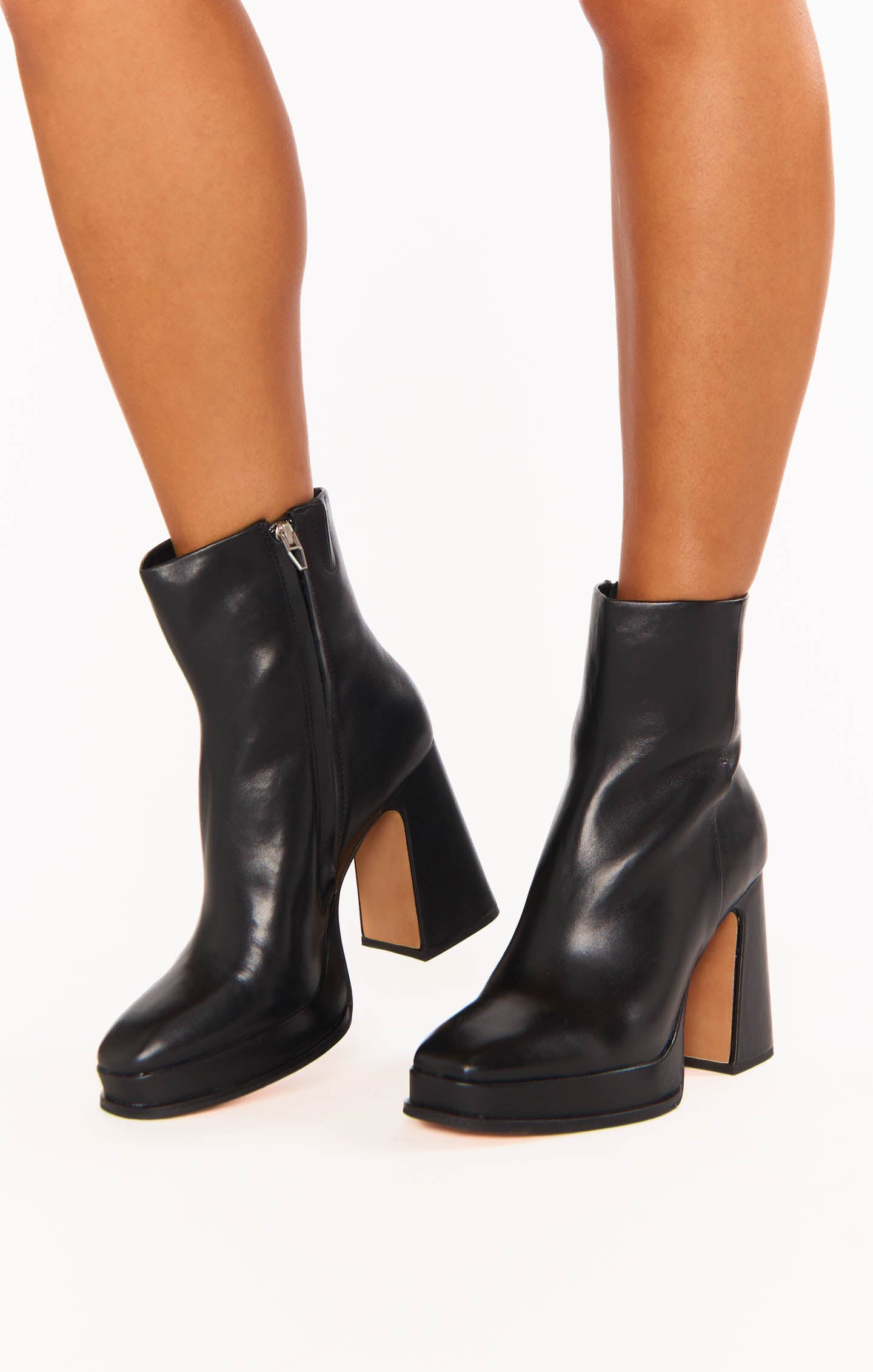 Chunky Platform Booties with Sculptural Heel | Dolce Vita Black