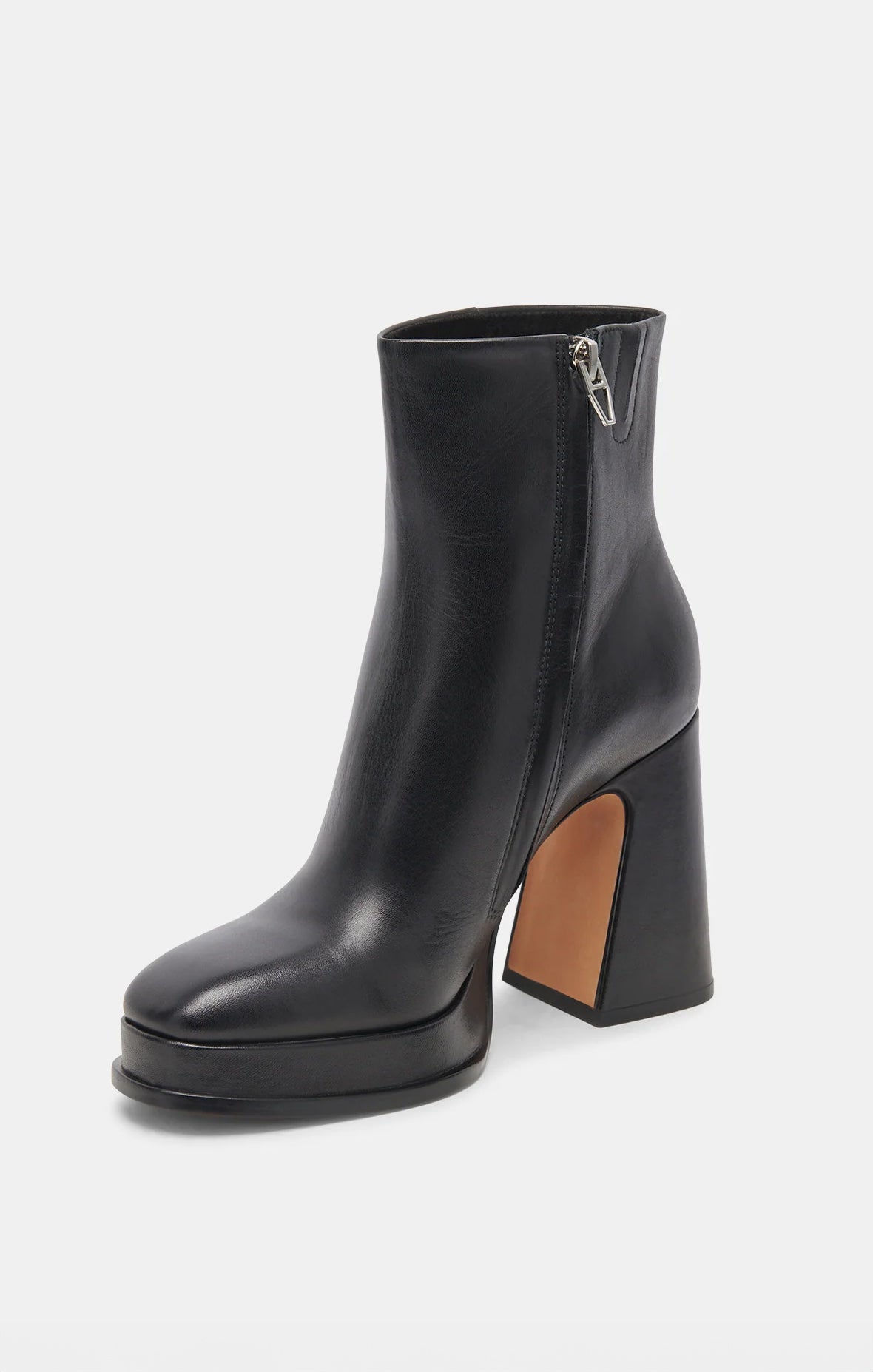 Chunky Platform Booties with Sculptural Heel | Dolce Vita Black