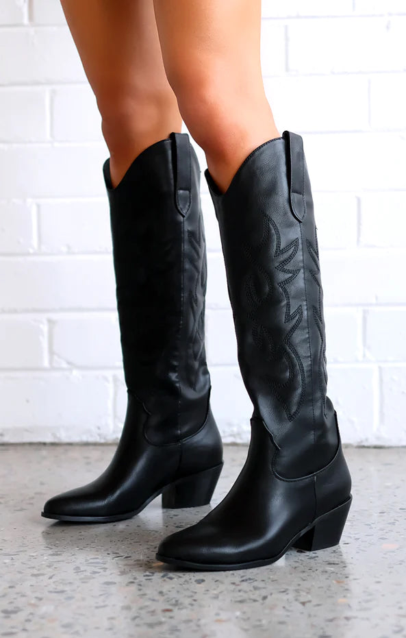 Western Cowboy Boots for Women | Billini Urson Black