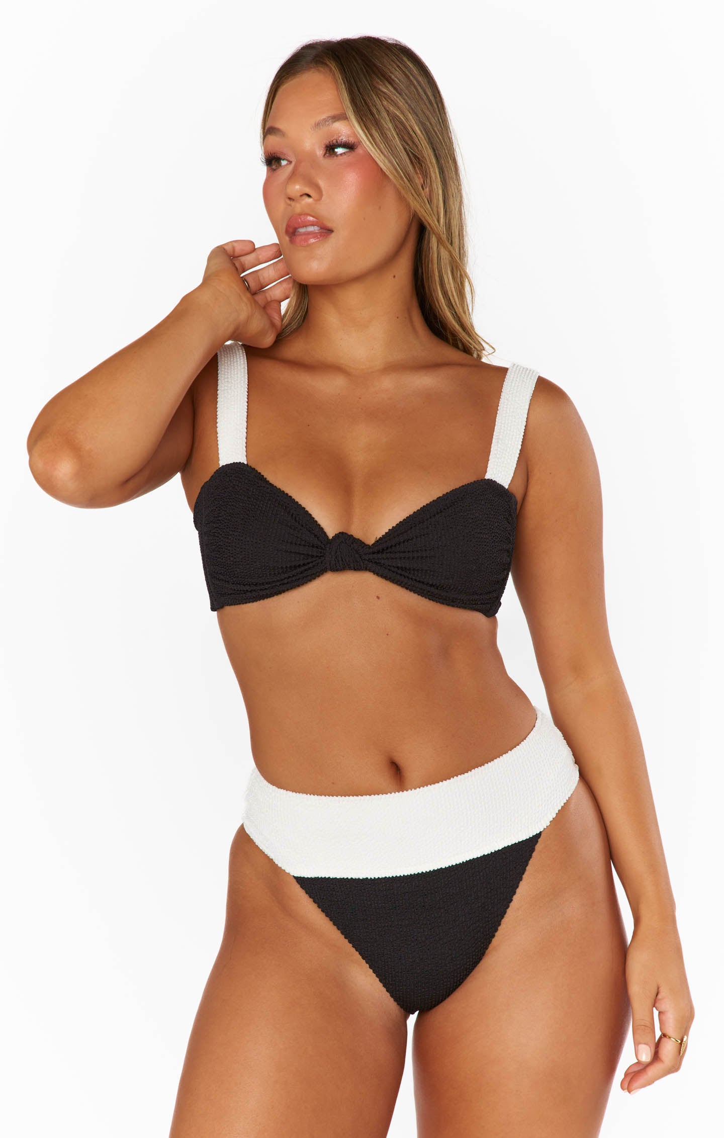 Colorblock Bandeau Bikini Top with Adjustable Straps | Aruba