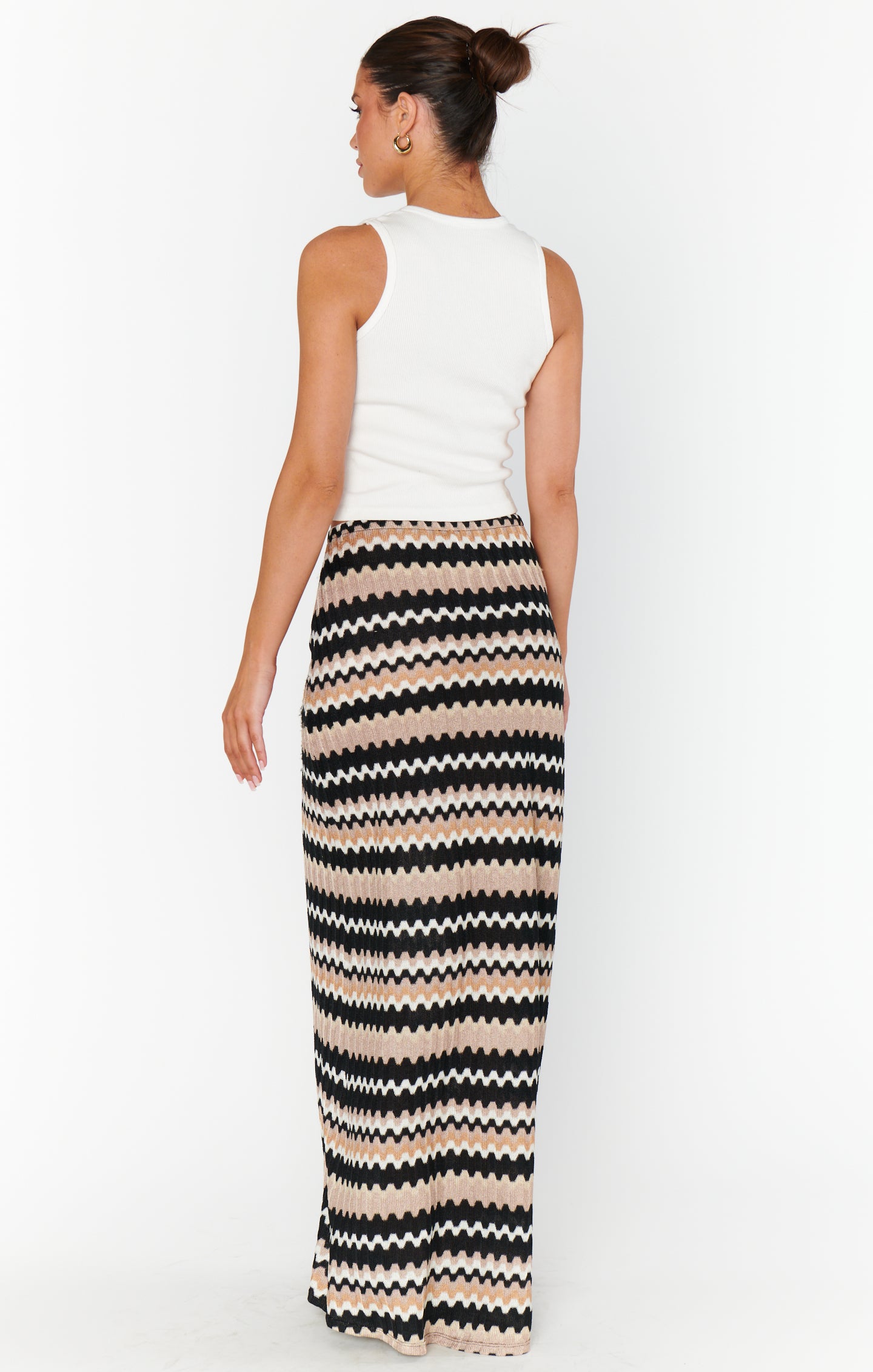 Neutral Knit Maxi Skirt for Beach Coverup | Saturday Skirt