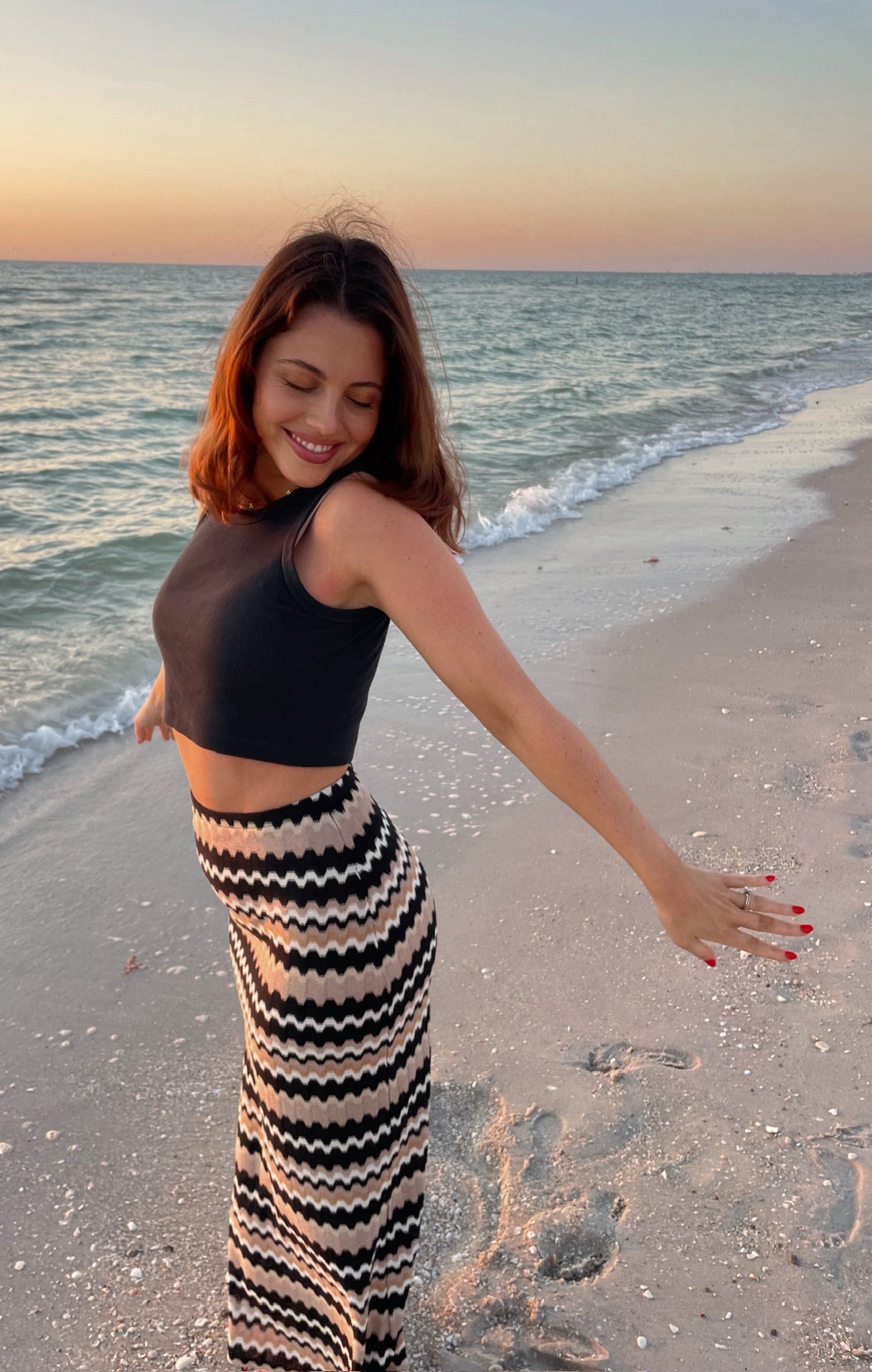 Neutral Knit Maxi Skirt for Beach Coverup | Saturday Skirt
