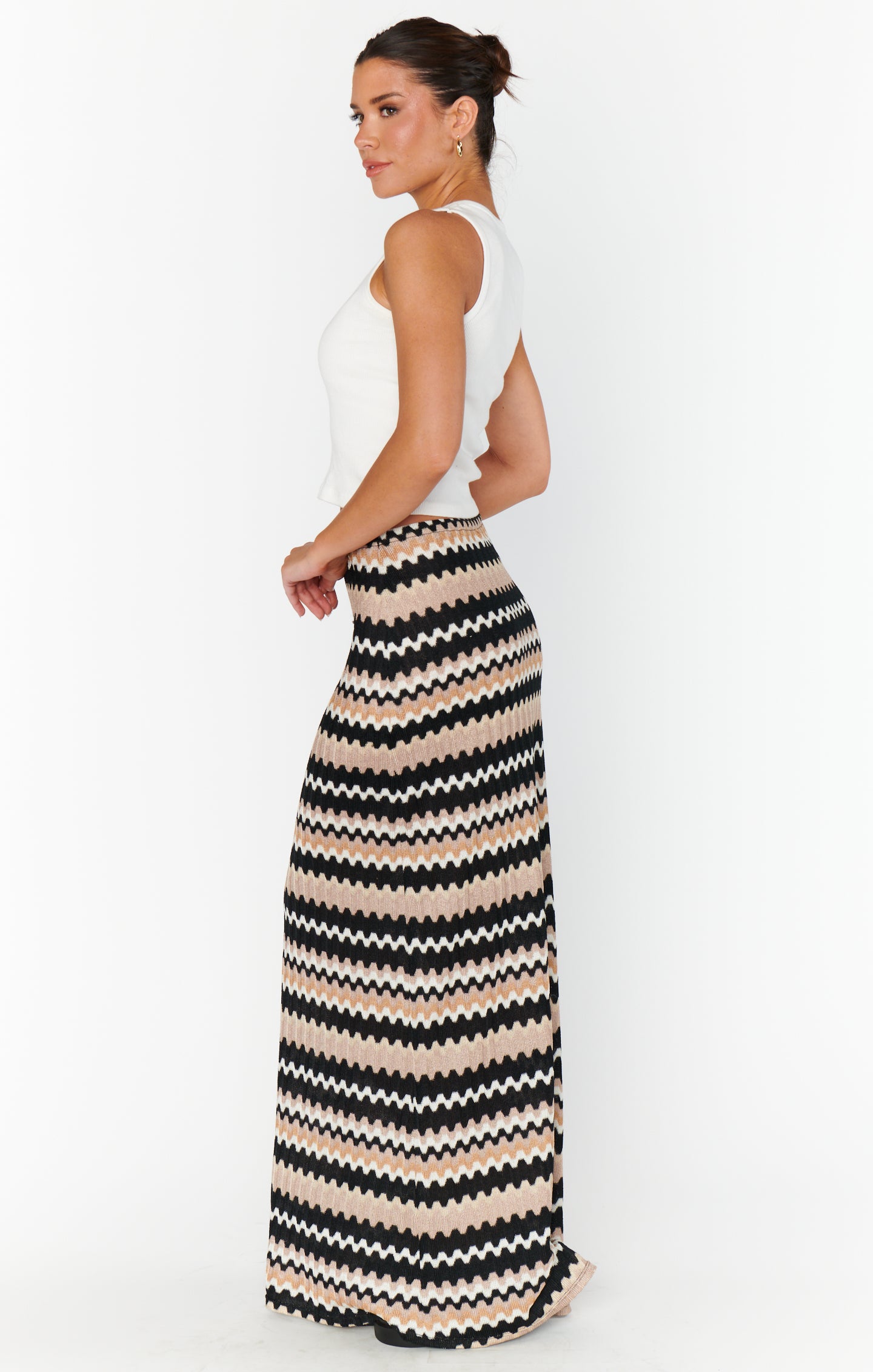 Neutral Knit Maxi Skirt for Beach Coverup | Saturday Skirt