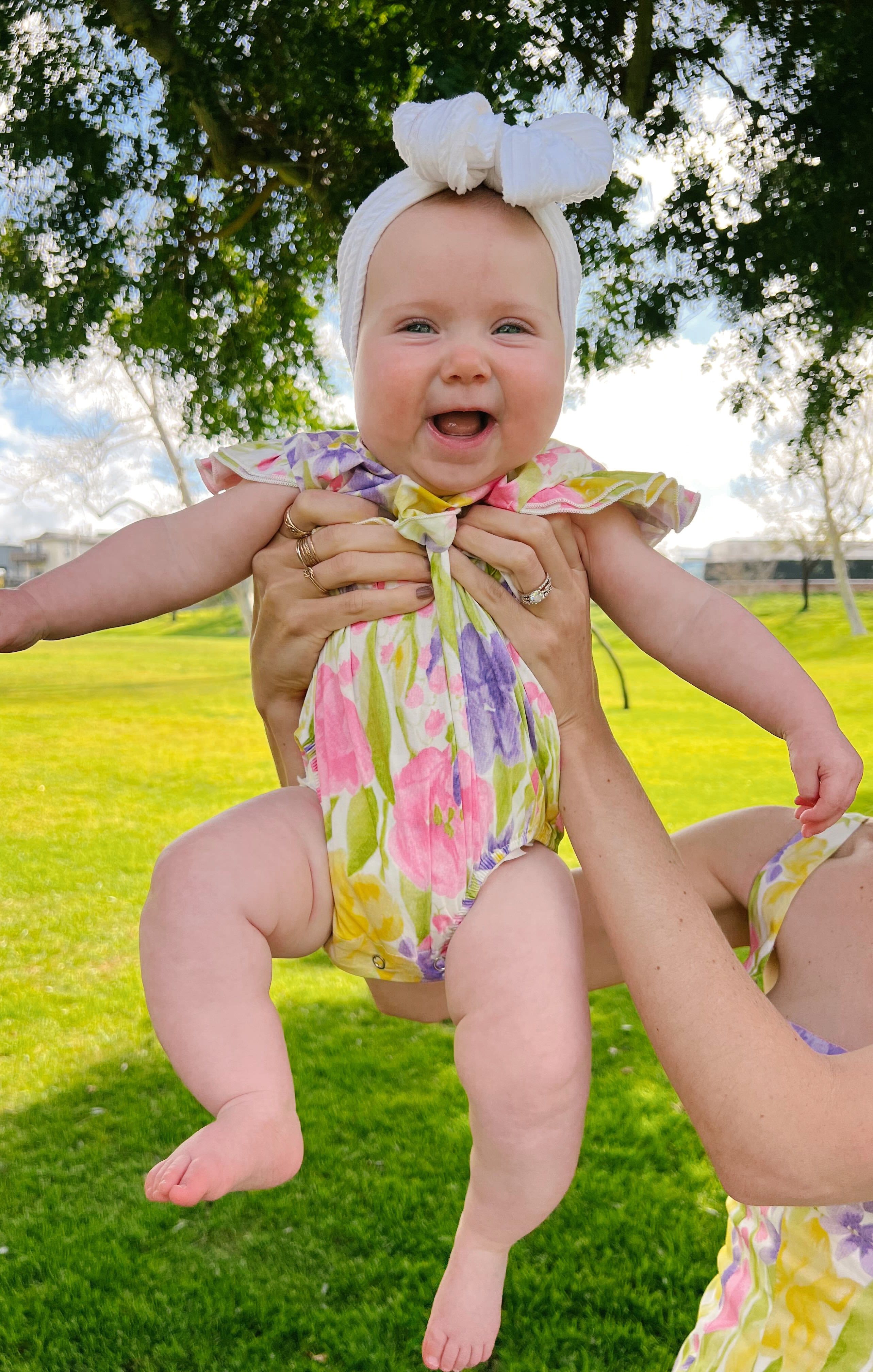 Blooming Tulips Baby Onesie with Ruffles & Elastic Legs | Soutas