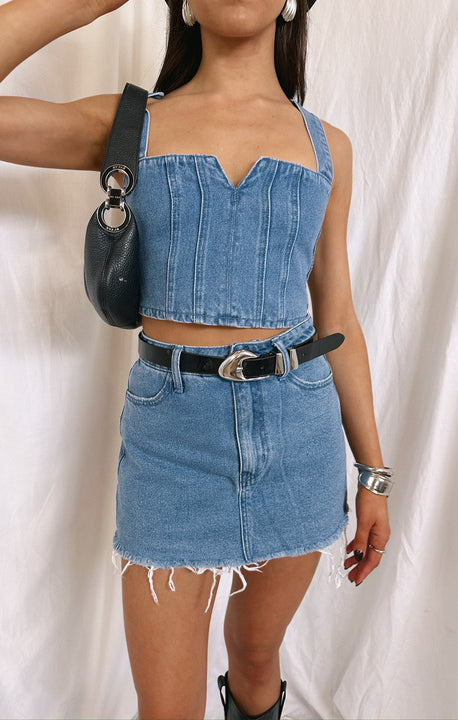 Denim Skort for Women | Foggy Blue Statesboro Style