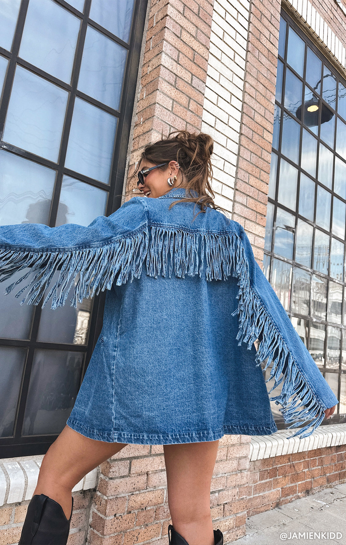 Fringe Jacket for Women | Blue Indigo Cowgirl Style | Sierra