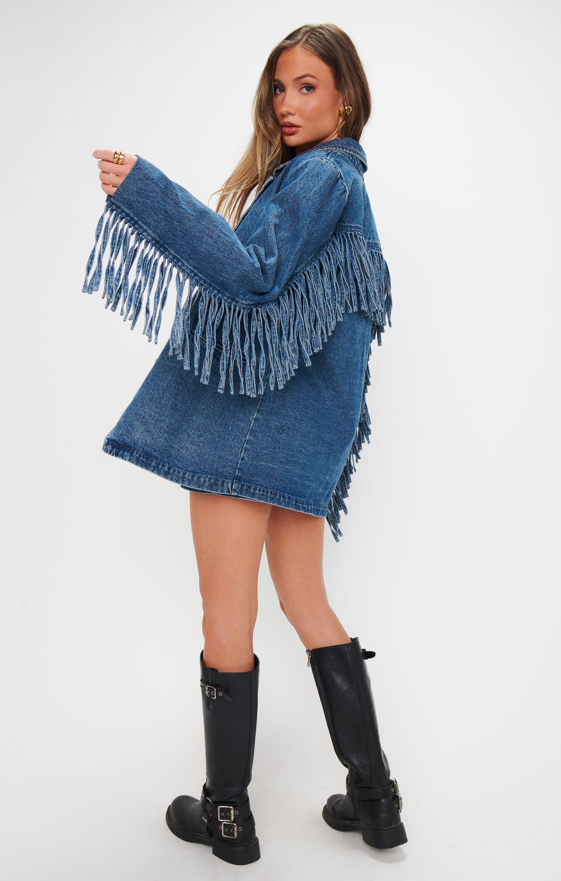 Fringe Jacket for Women | Blue Indigo Cowgirl Style | Sierra