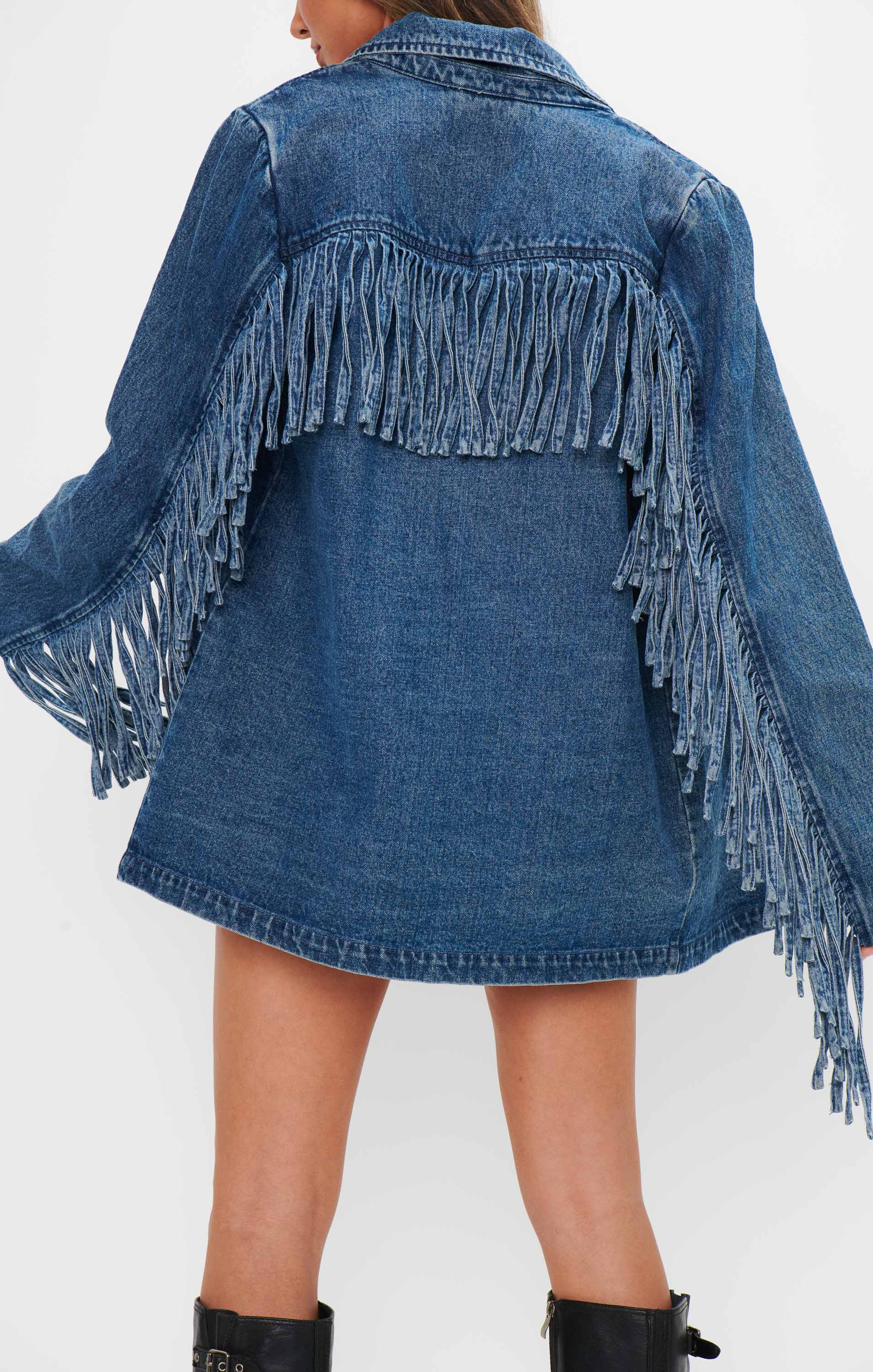 Fringe Jacket for Women | Blue Indigo Cowgirl Style | Sierra