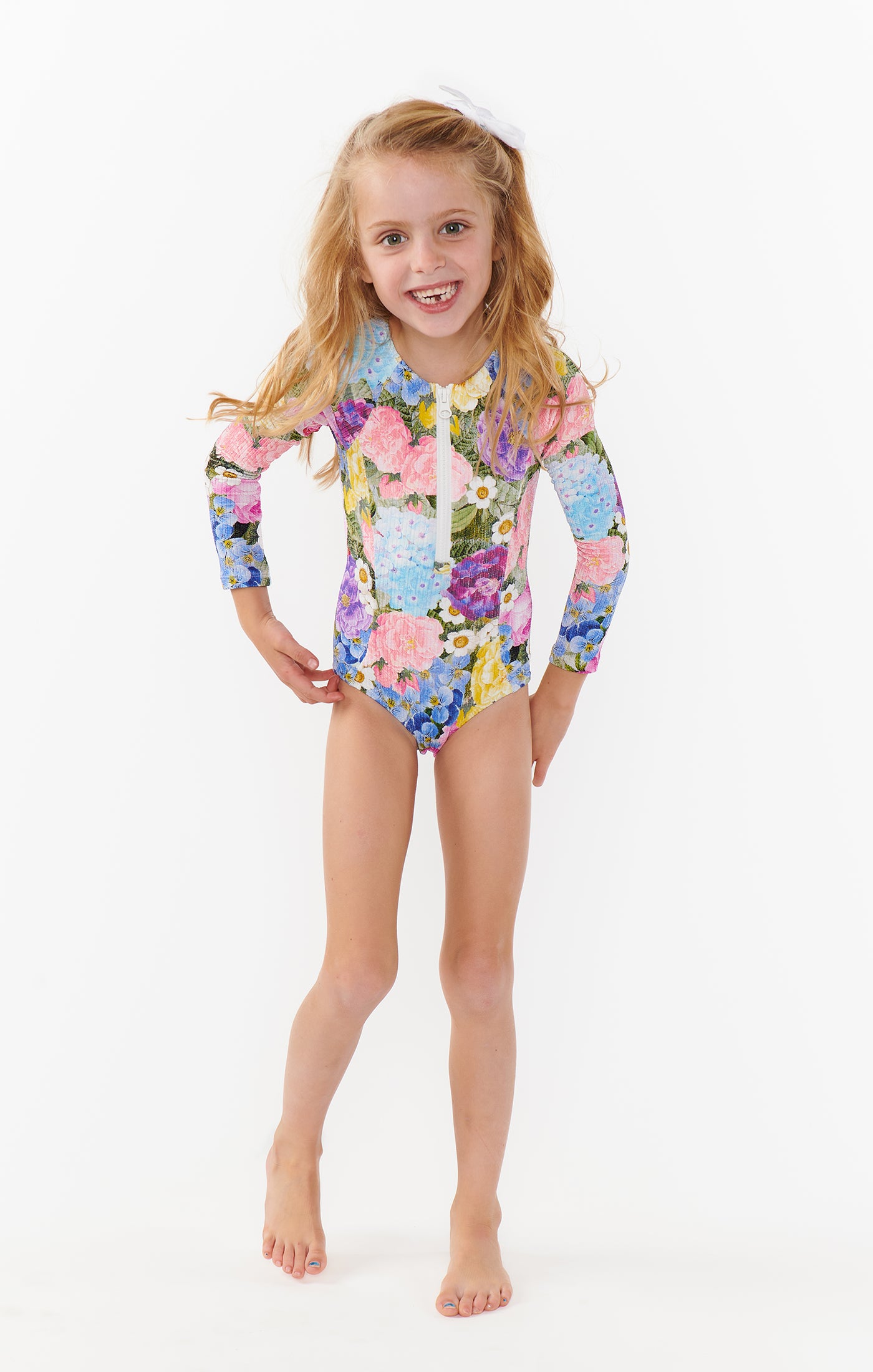 Floral Baby One Piece with Rib Scrunch | Little Surfside