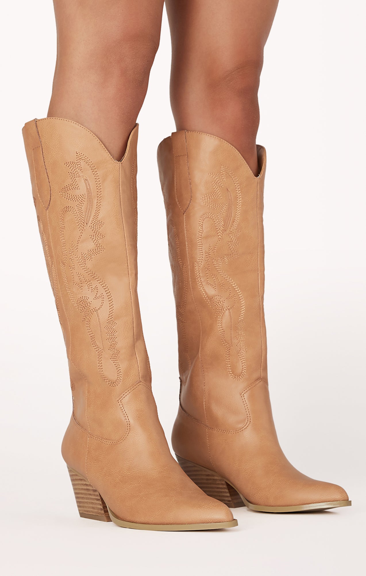Embroidered Cowboy Boots for Women | Billini Zeina in Camel