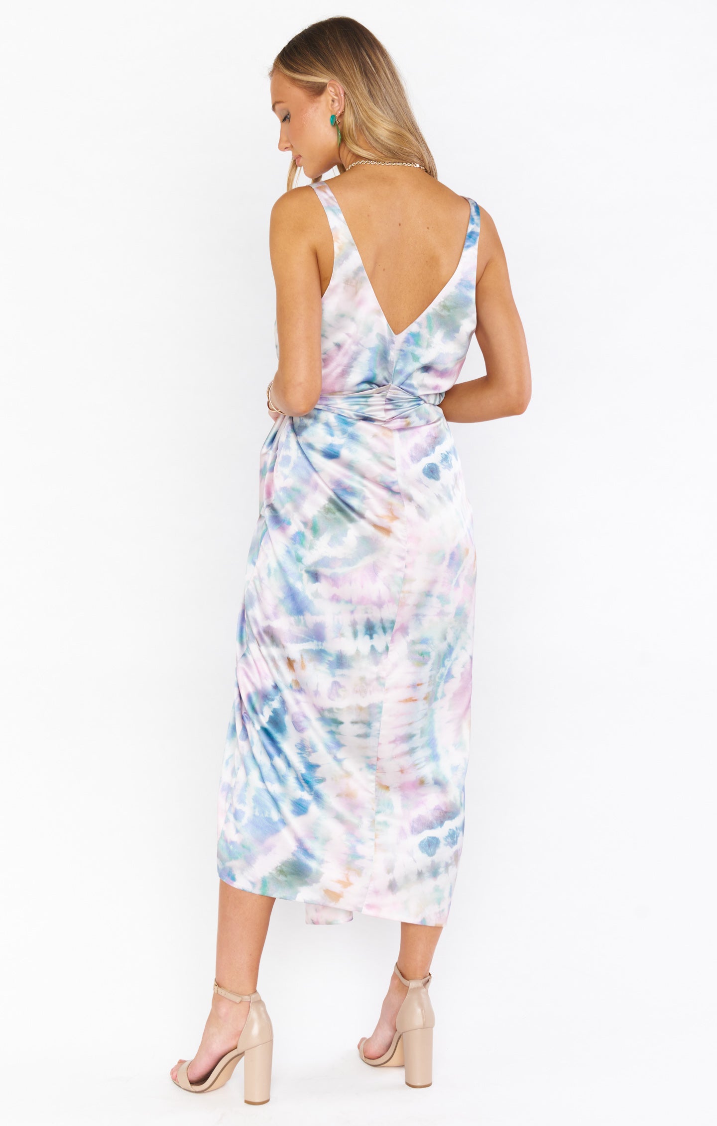 Pastel Tie Dye Wrap Dress with Adjustable Waist | Hampton