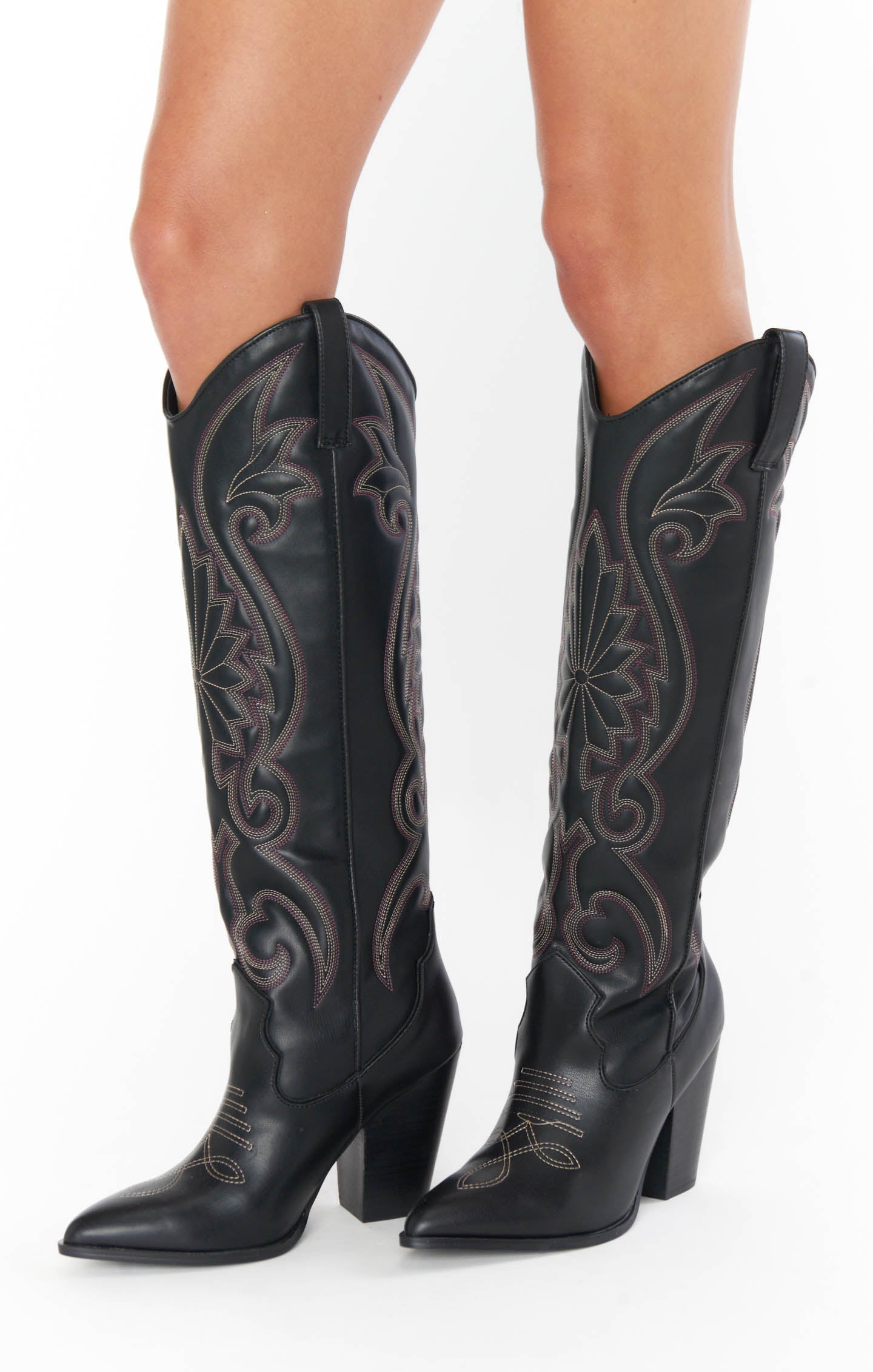 Western Boots for Women with Whipstitching & Block Heel | Steve Madden Lasso