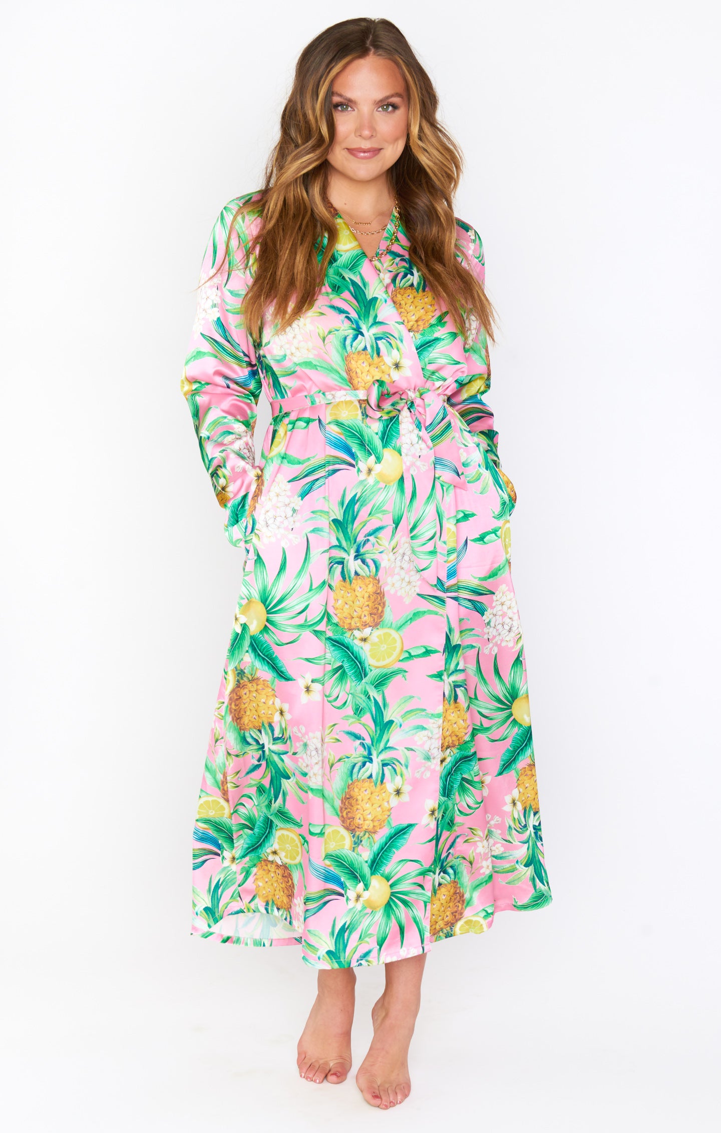 Luxe Kimono Robe for Brunch & Beach Coverup | Hannah's Pineapple Dream