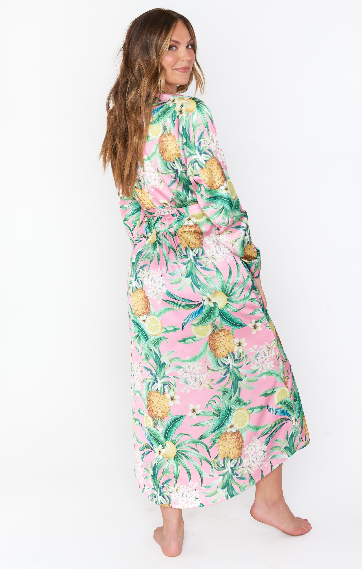 Luxe Kimono Robe for Brunch & Beach Coverup | Hannah's Pineapple Dream