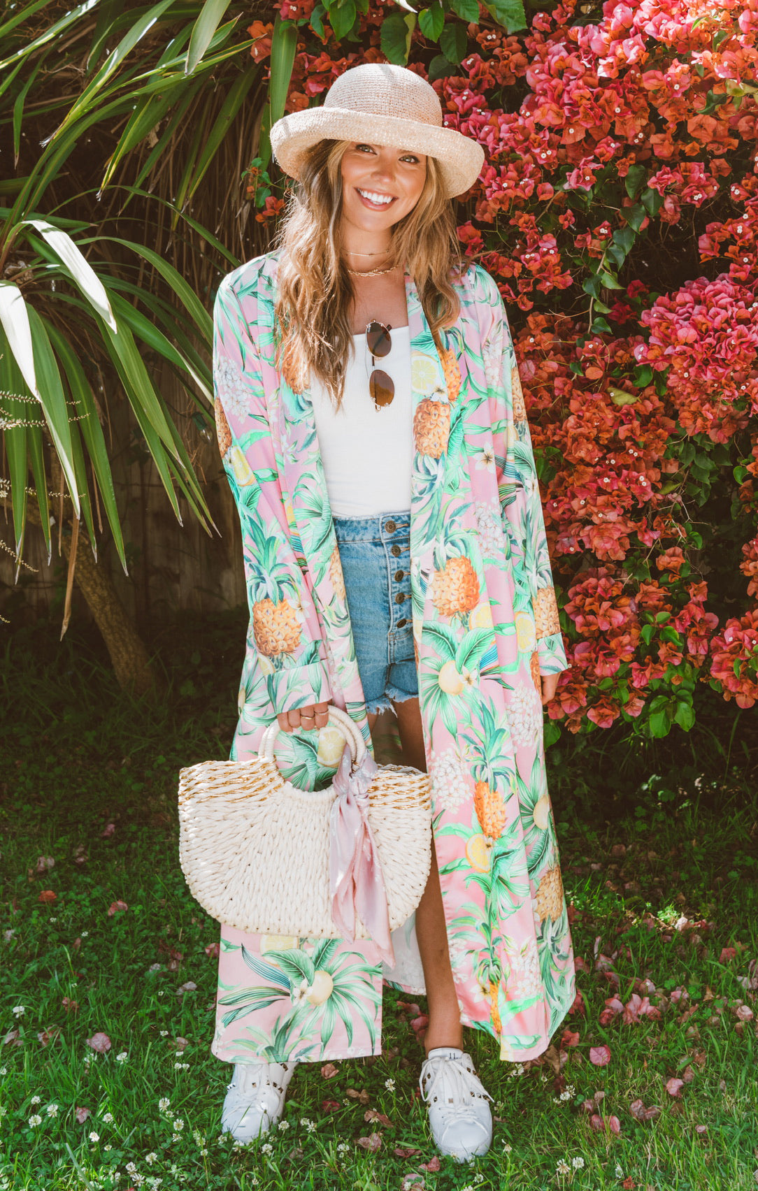 Luxe Kimono Robe for Brunch & Beach Coverup | Hannah's Pineapple Dream