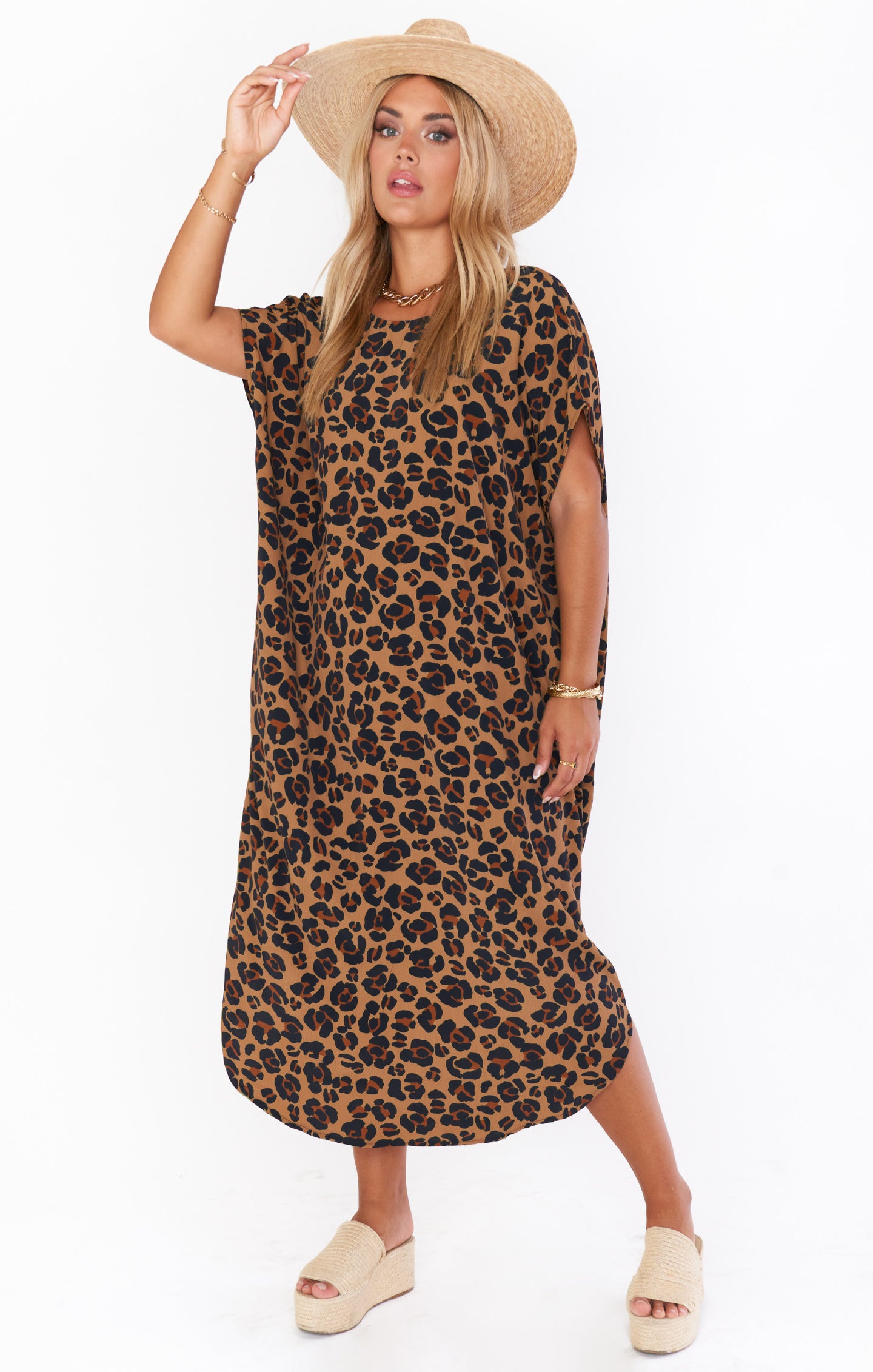 Cheetah Print Caftan with Open Back | Worldly Resort Wear