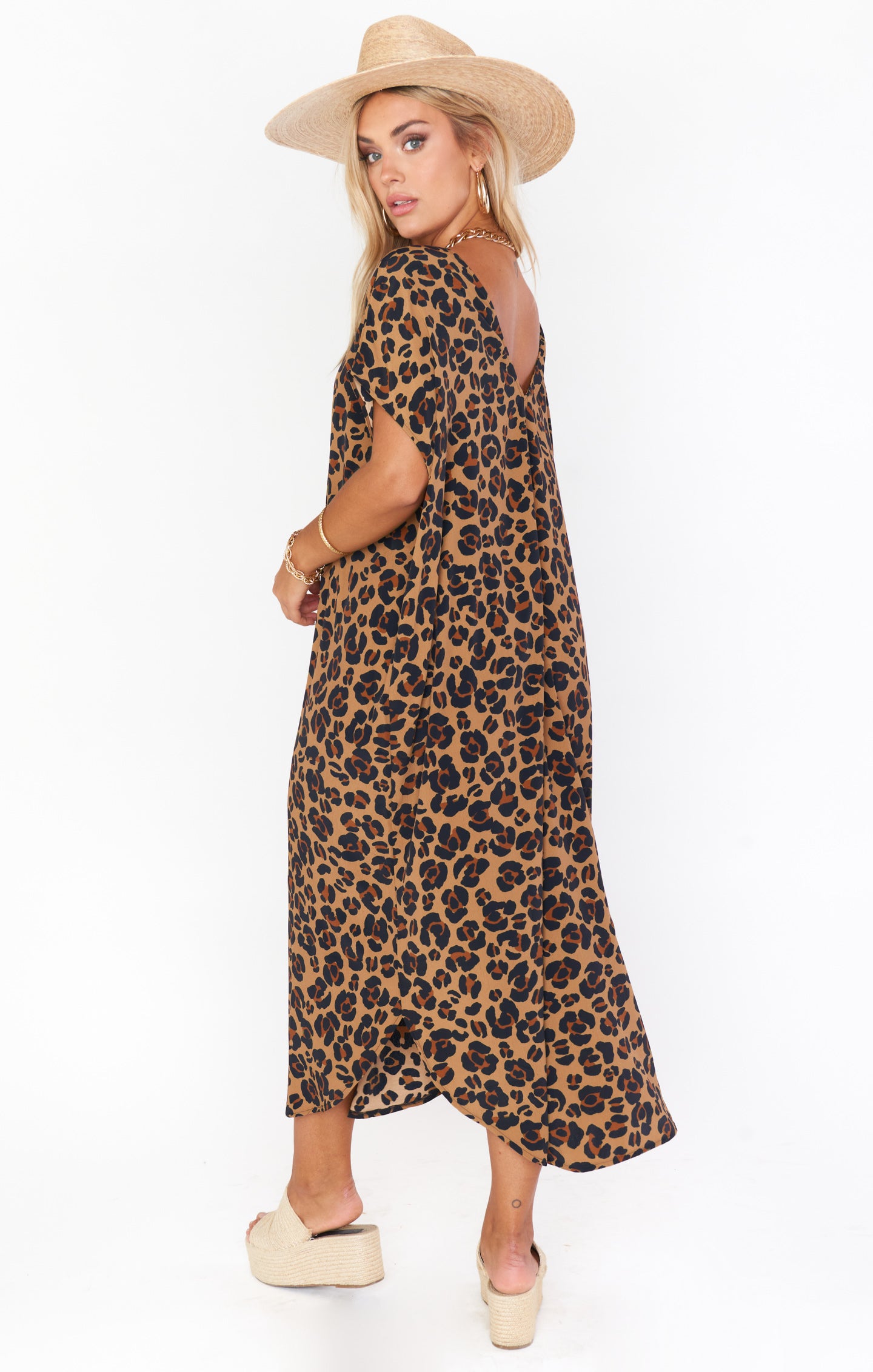 Cheetah Print Caftan with Open Back | Worldly Resort Wear
