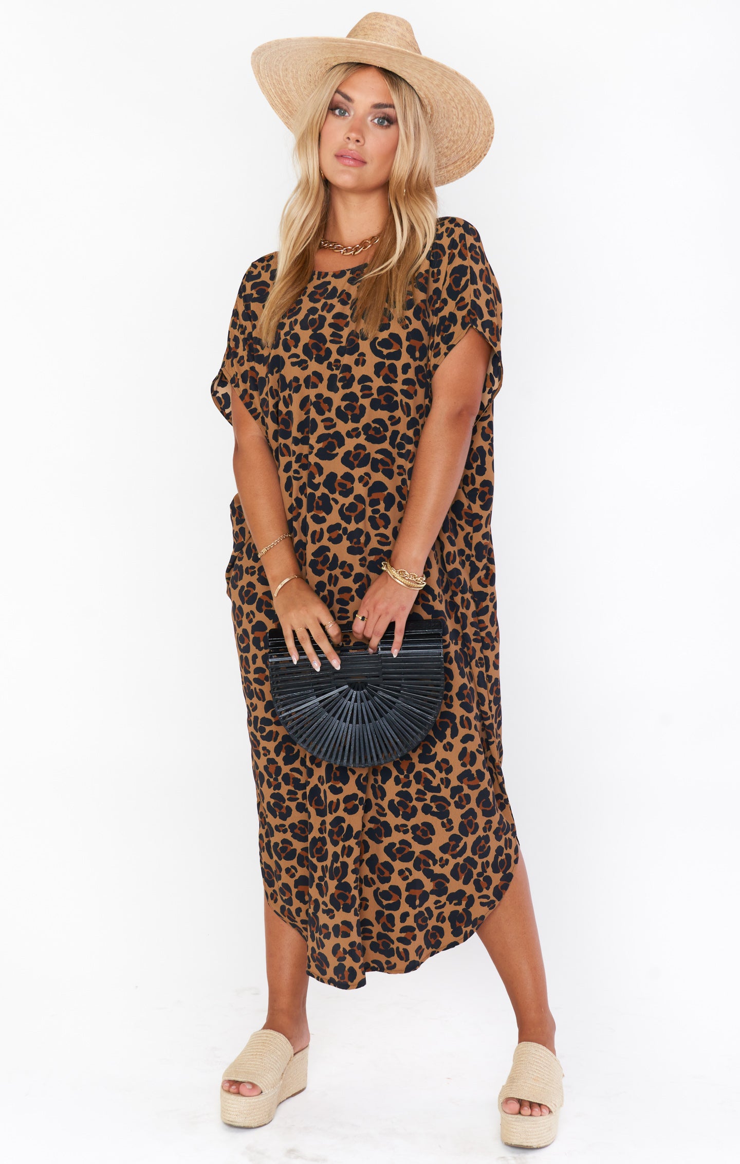 Cheetah Print Caftan with Open Back | Worldly Resort Wear