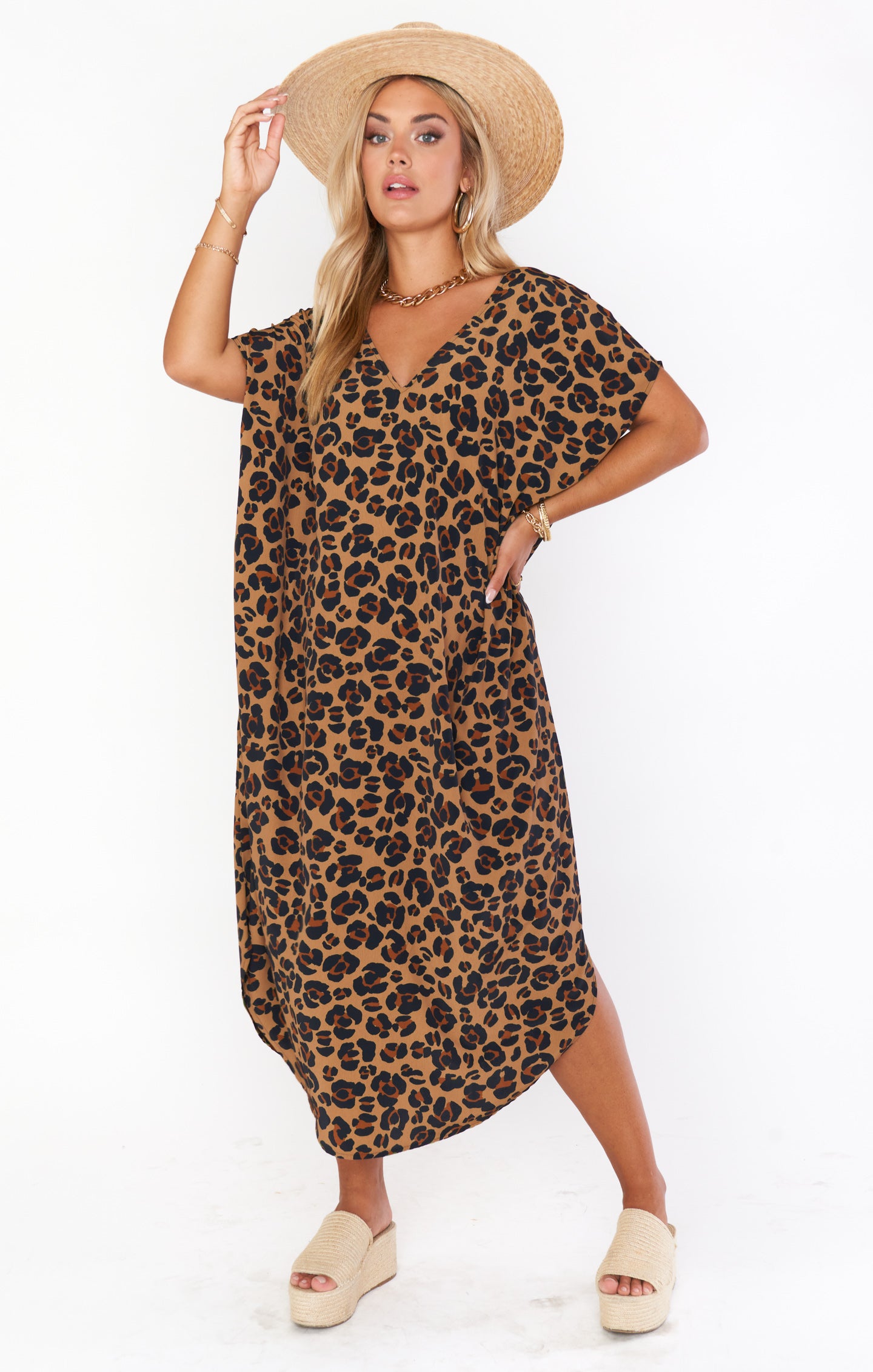 Cheetah Print Caftan with Open Back | Worldly Resort Wear