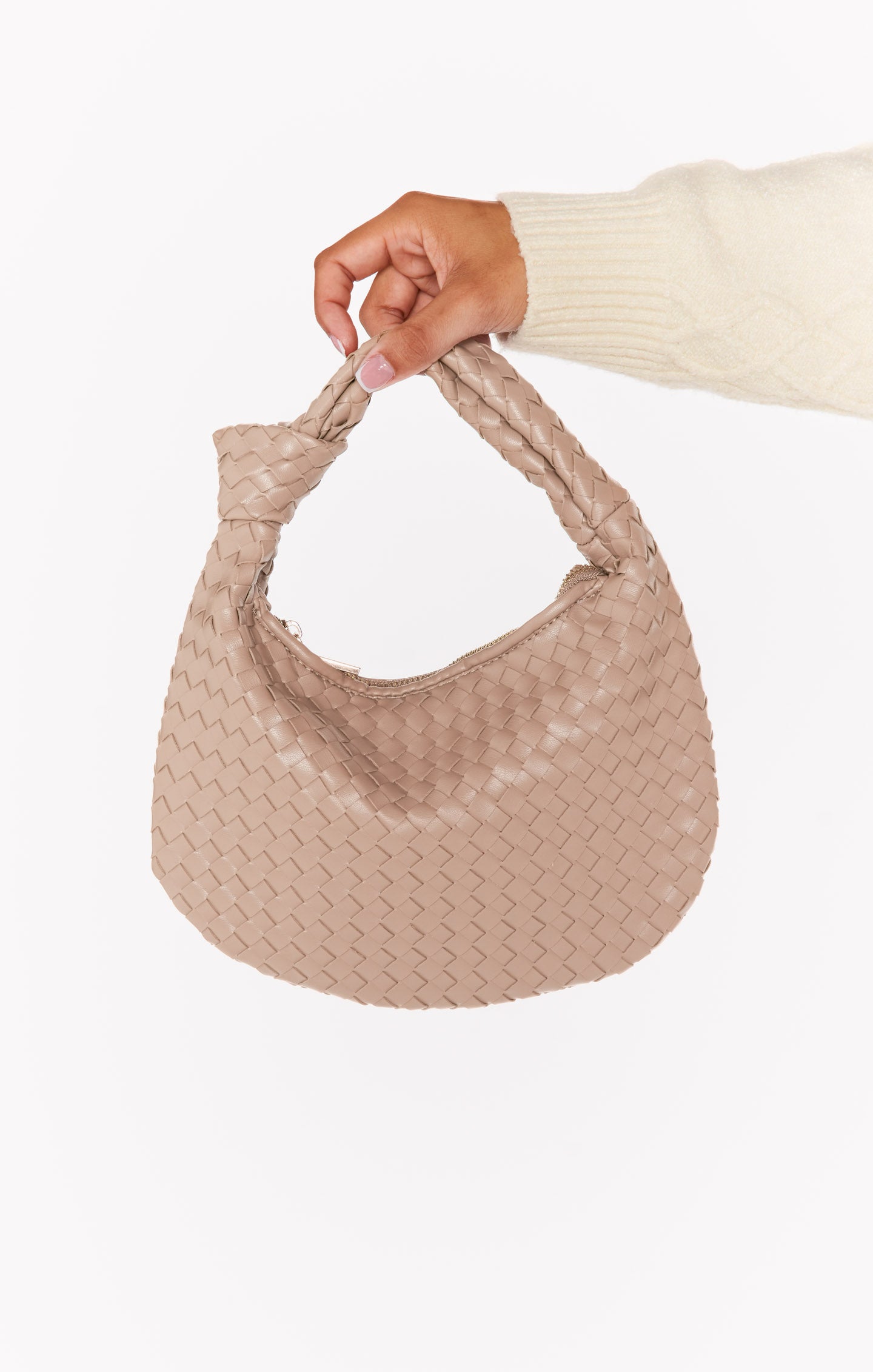Woven Shoulder Bag in Nude | Melie Bianco Willow