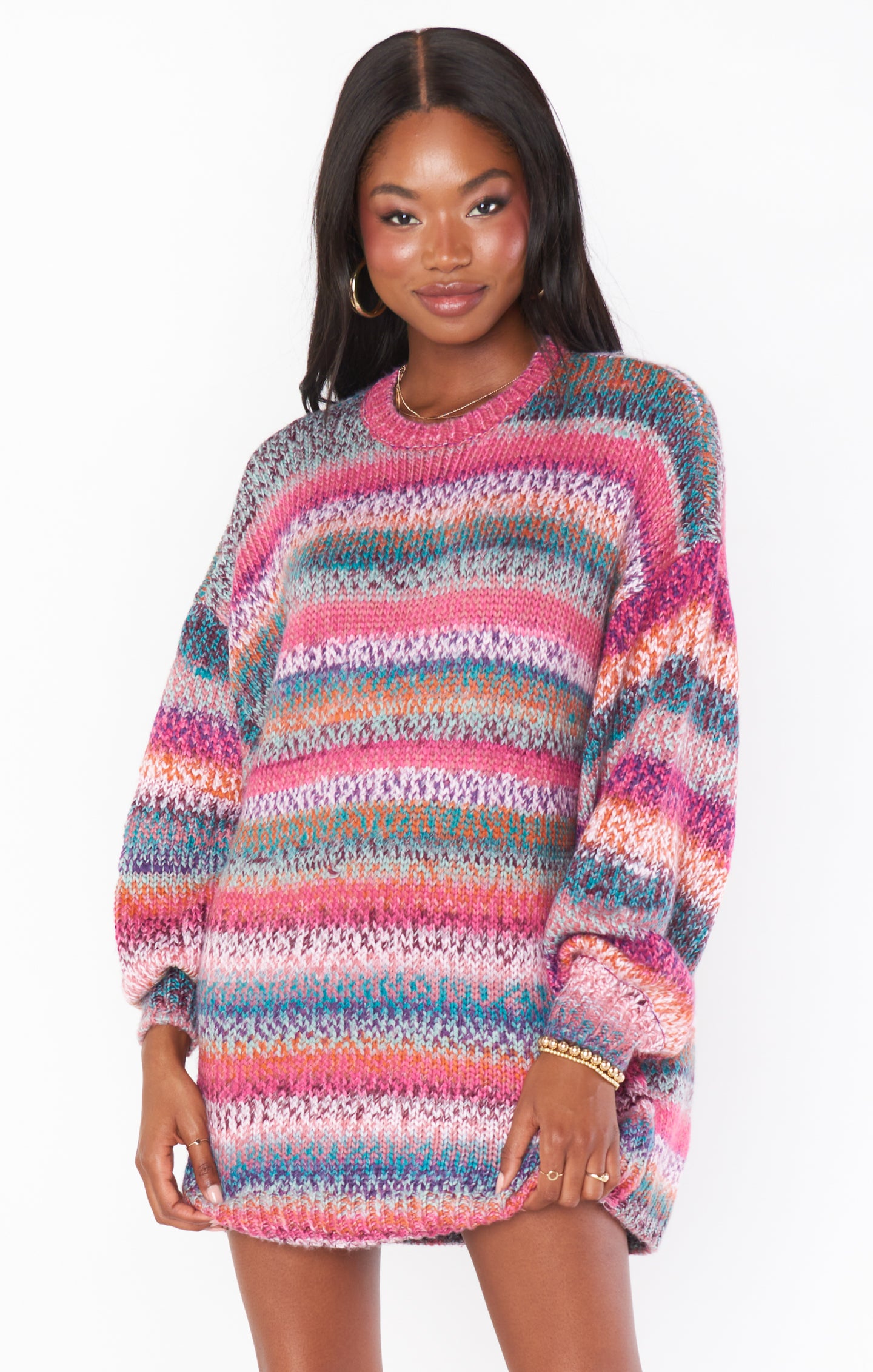 Oversized Ombre Knit Sweater Tunic | Timmy Crew