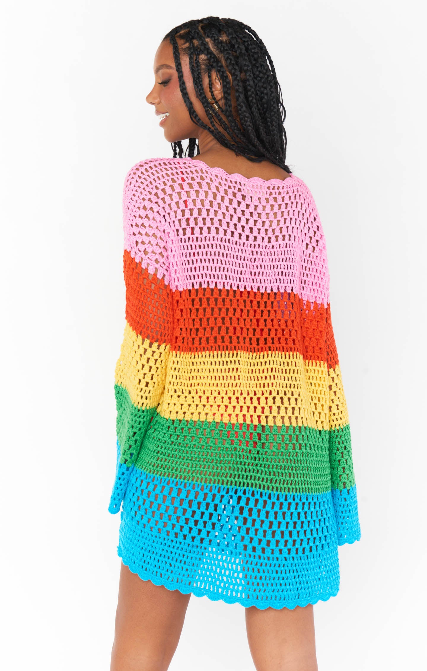 Bright Stripe Crochet Pullover for Swim Coverup & Summer | Paula