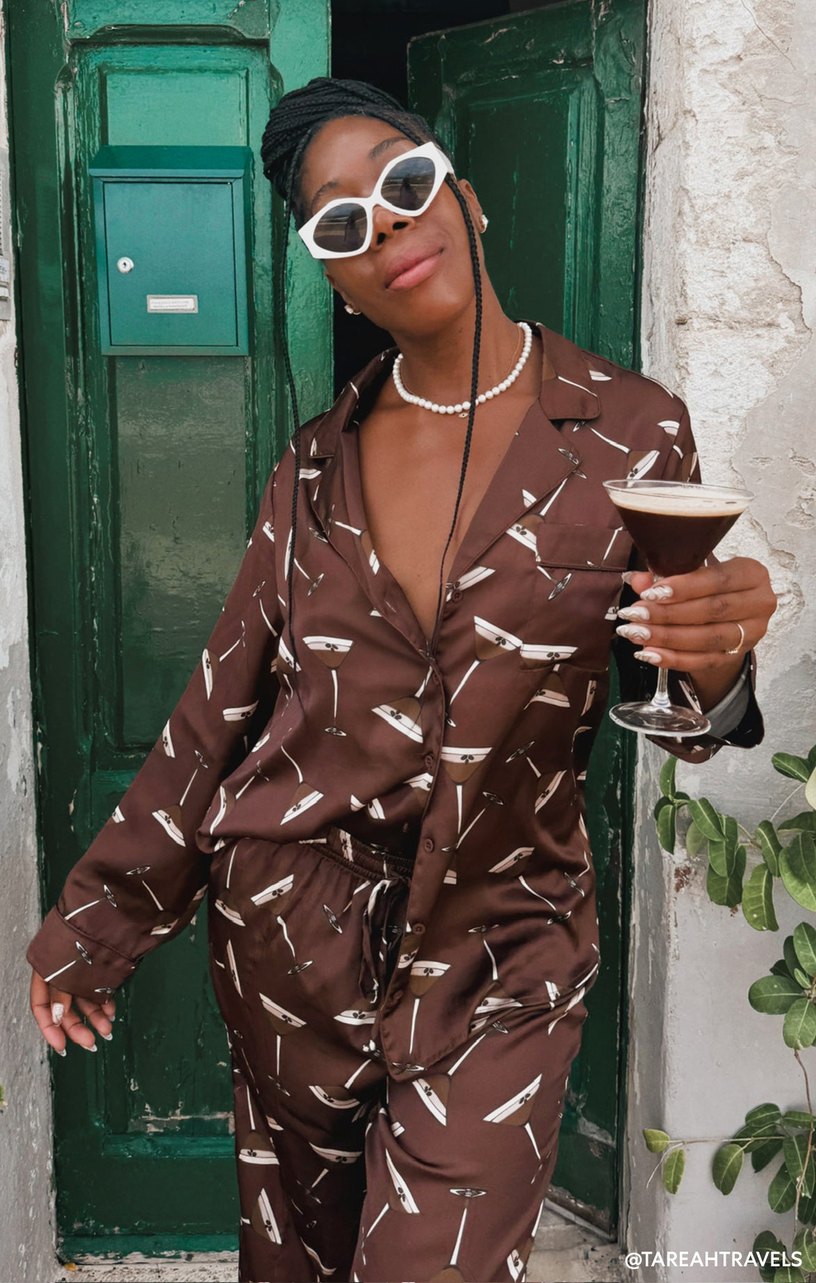 Silky Espresso Martini Pajama Set | Classic Button-Down PJs