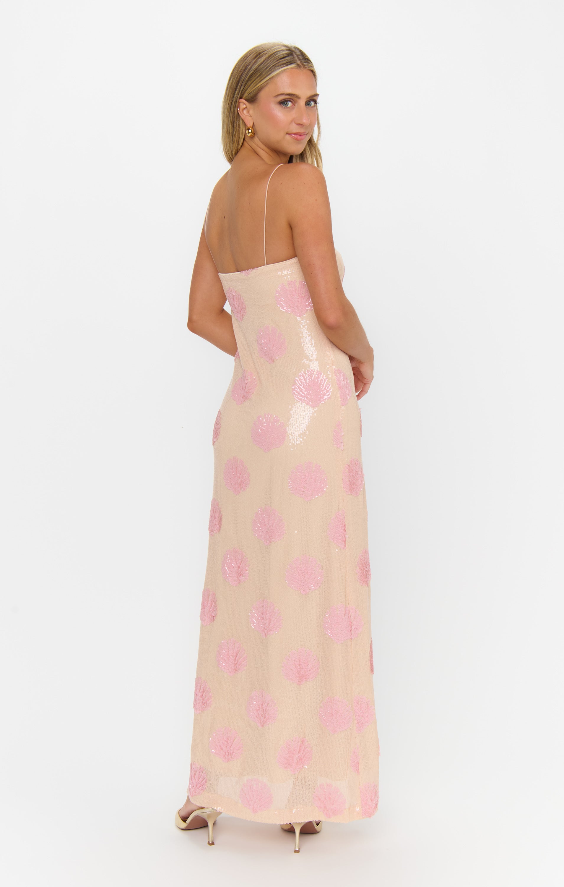 Sequin Shell Midi Dress with Built-In Bra | Lizzy Dress