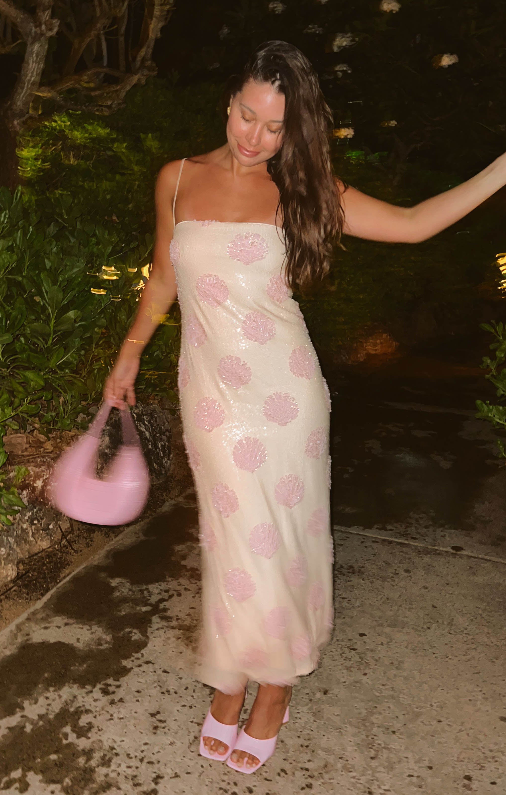 Sequin Shell Midi Dress with Built-In Bra | Lizzy Dress